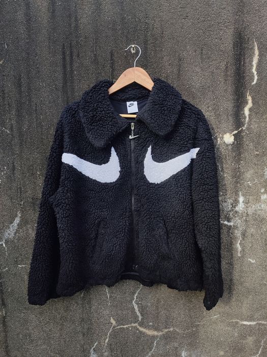 Nike NIKE SHERPA FLEECE JACKET OVERSIZED JUMPER SWOOSH Grailed