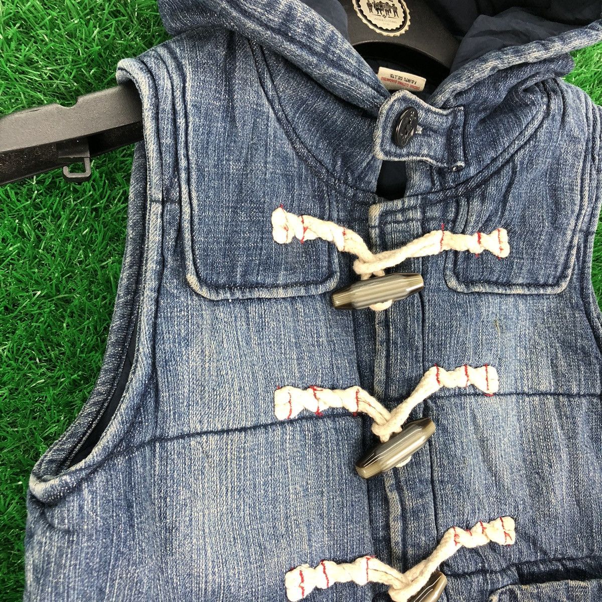 Vintage Vintage Denim Vest Jacket Duffle Button Kid by Junk Store Size US XXS / EU 40 - 2 Thumbnail