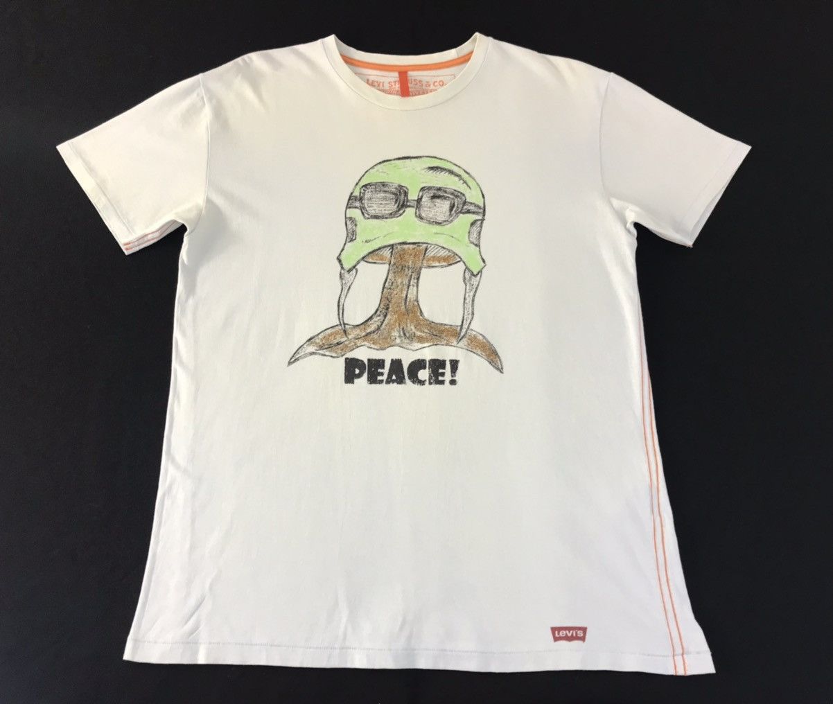 Levi's × Vintage Vintage Levi’s Strauss&Co Graphics Picture Peace!Tee Style Size US M / EU 48-50 / 2 - 1 Thumbnail