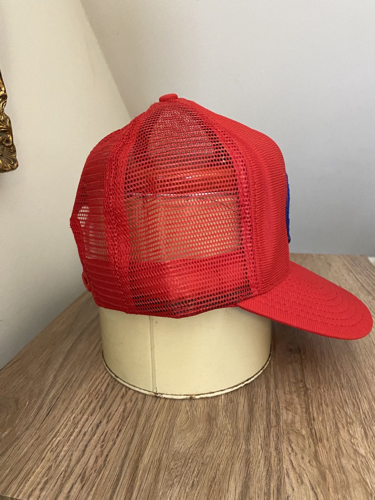NCAA Vintage 80’s Kansas University KU Patch Trucker Hat Cap Size ONE SIZE - 9 Thumbnail