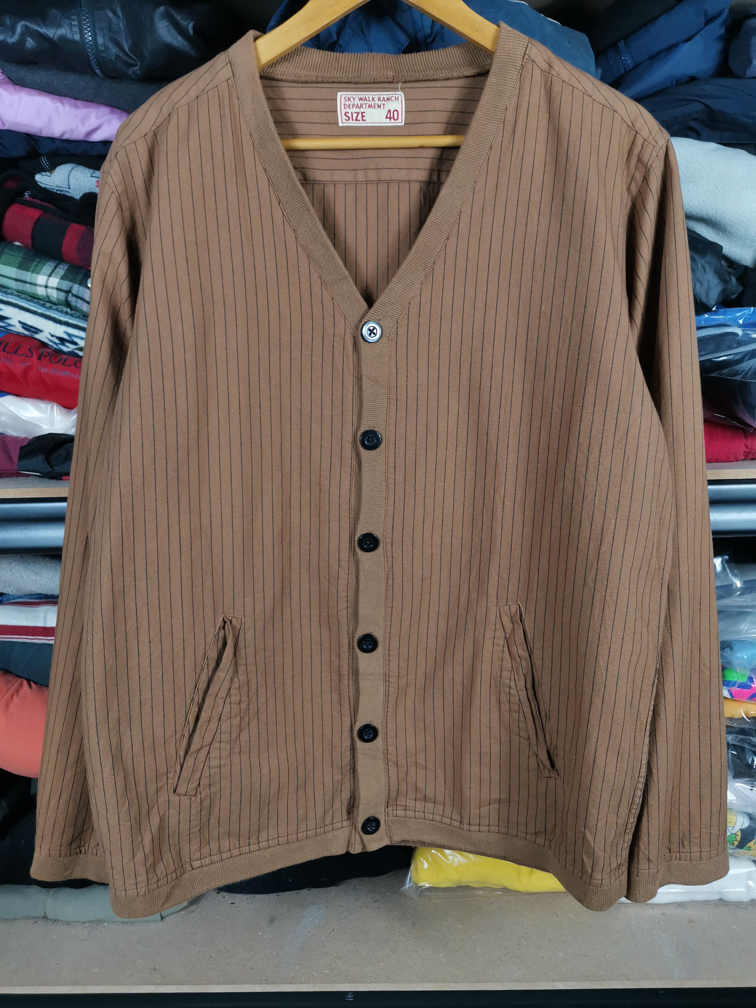 Japanese Brand Vintage 80s Sky Walk Stripes Cardigan Jacket Size US L / EU 52-54 / 3 - 1 Thumbnail