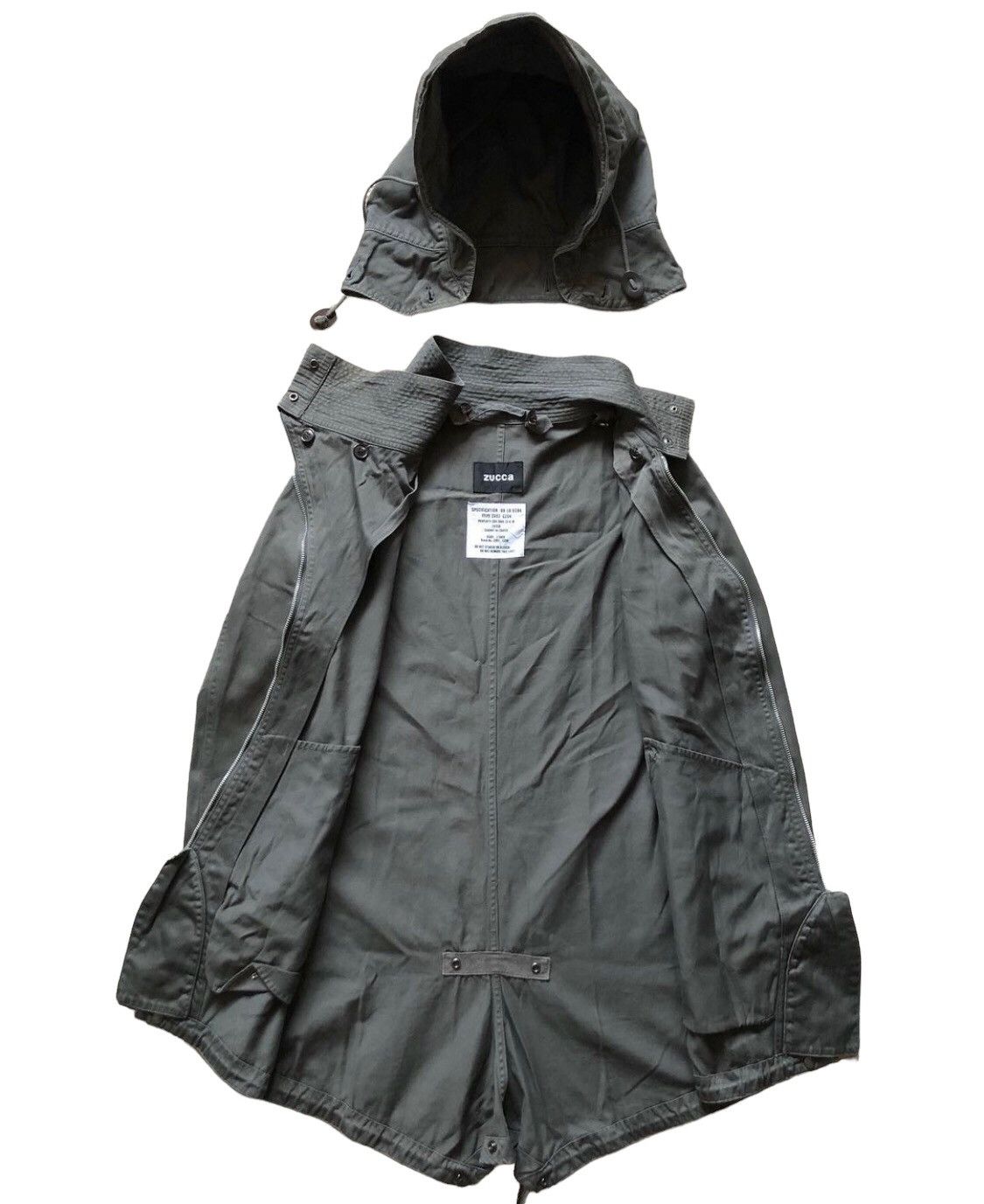 CABANE de ZUCCa 1990s Zucca Asymmetrical Zipper Parka Jacket Size US S / EU 44-46 / 1 - 3 Thumbnail