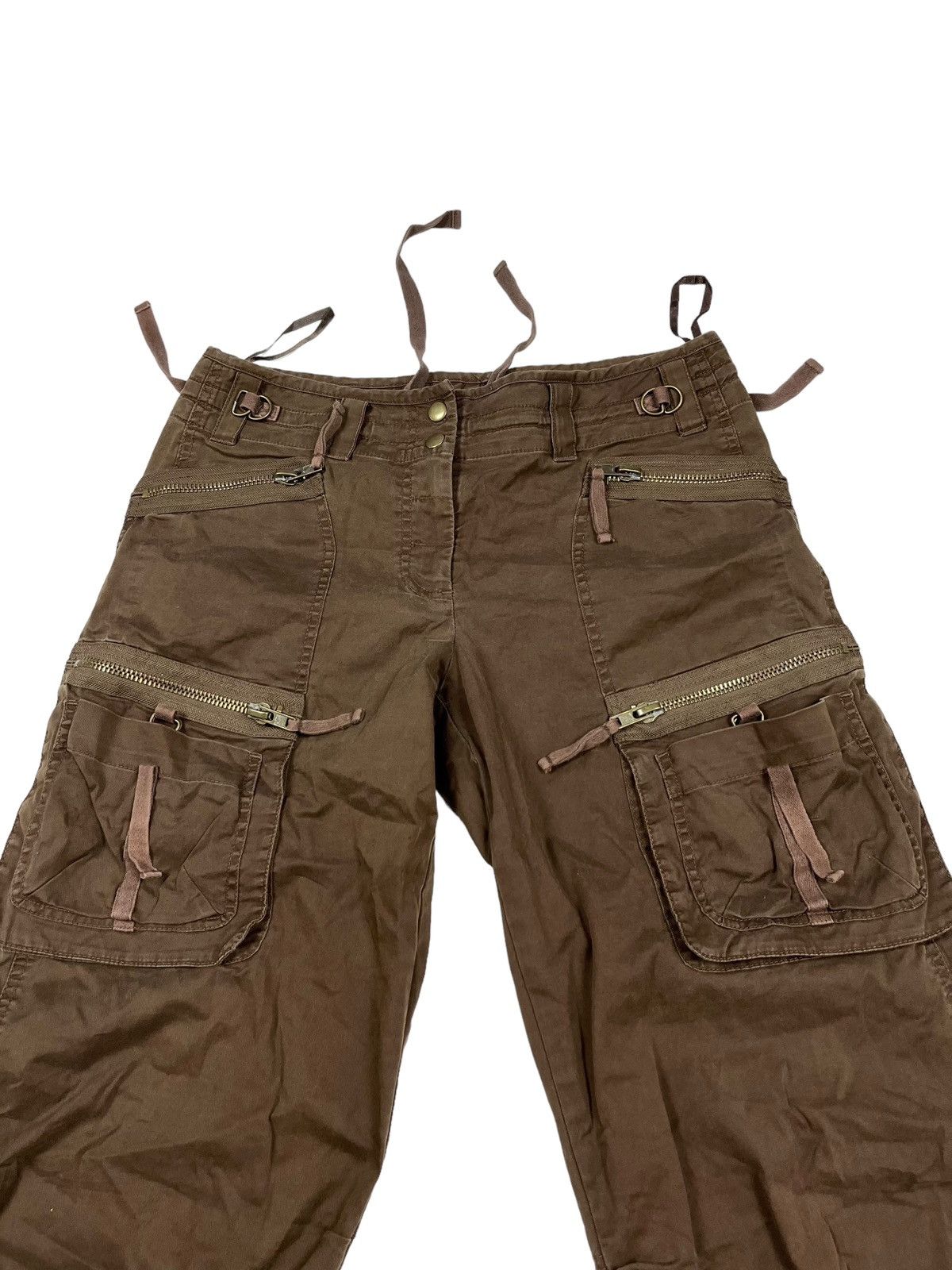 Other Vintage y2k Brown DKNY Cargo Bondage Pants Size 30" / US 8 / IT 44 - 5 Thumbnail