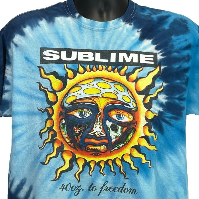 Sublime Sublime 40oz To Freedom T Shirt Sun Logo Blue Tie Dye 2015 L ...