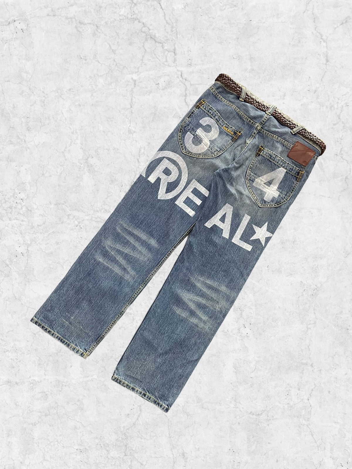 Japanese Brand × Vintage Vintage Designer RealBVoice Streetwear Baggy Denim With Belt Size US 34 / EU 50 - 9 Thumbnail