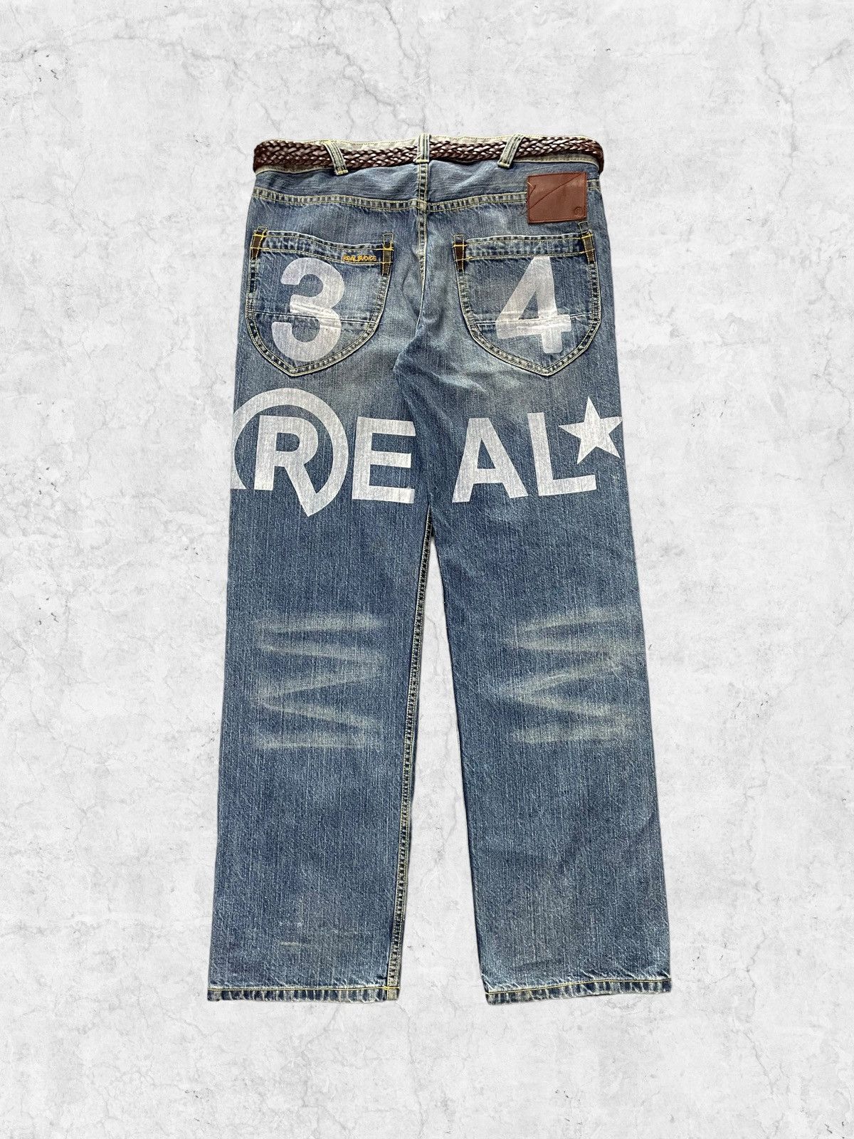 Japanese Brand × Vintage Vintage Designer RealBVoice Streetwear Baggy Denim With Belt Size US 34 / EU 50 - 1 Thumbnail