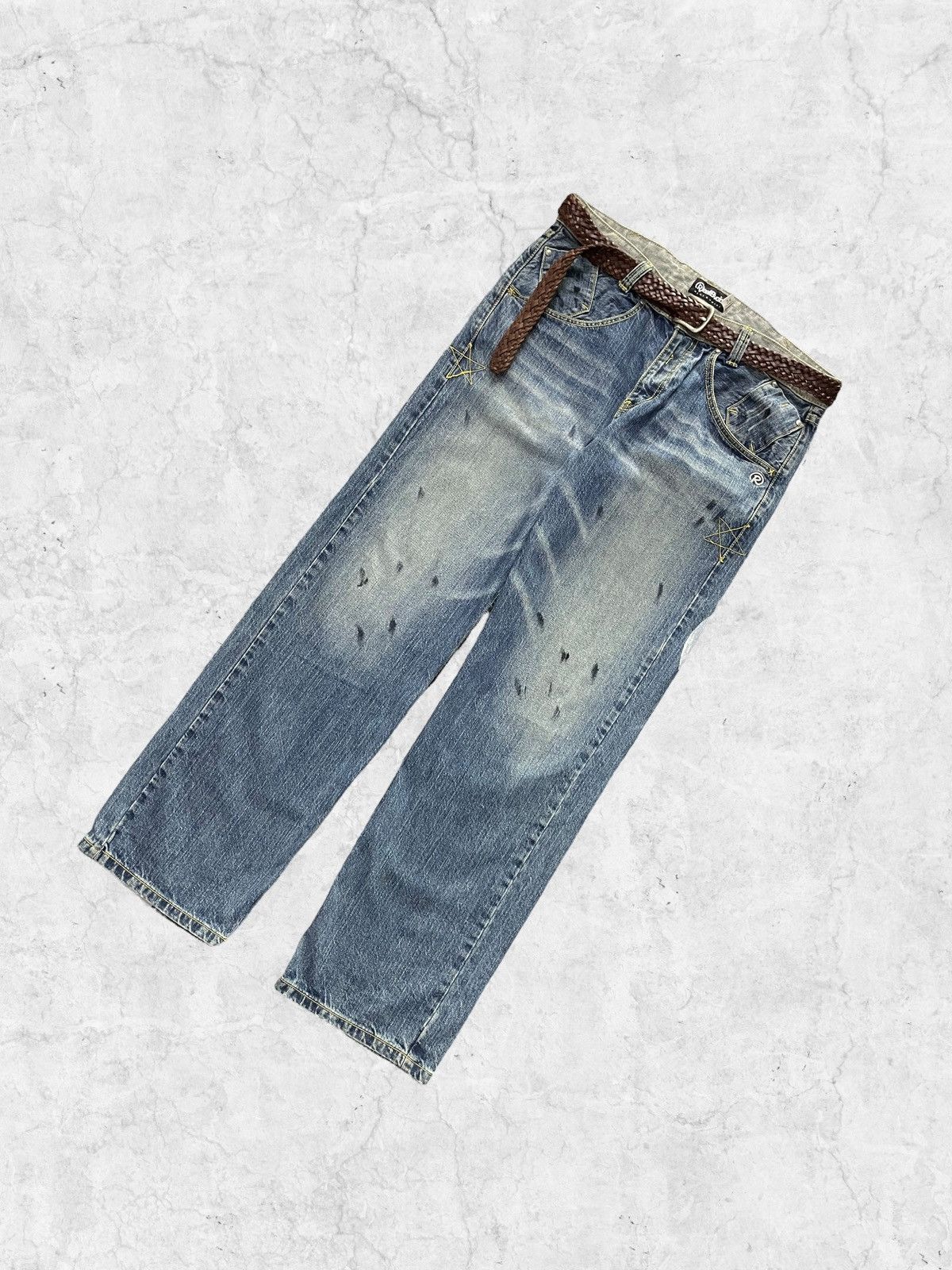 Japanese Brand × Vintage Vintage Designer RealBVoice Streetwear Baggy Denim With Belt Size US 34 / EU 50 - 4 Thumbnail