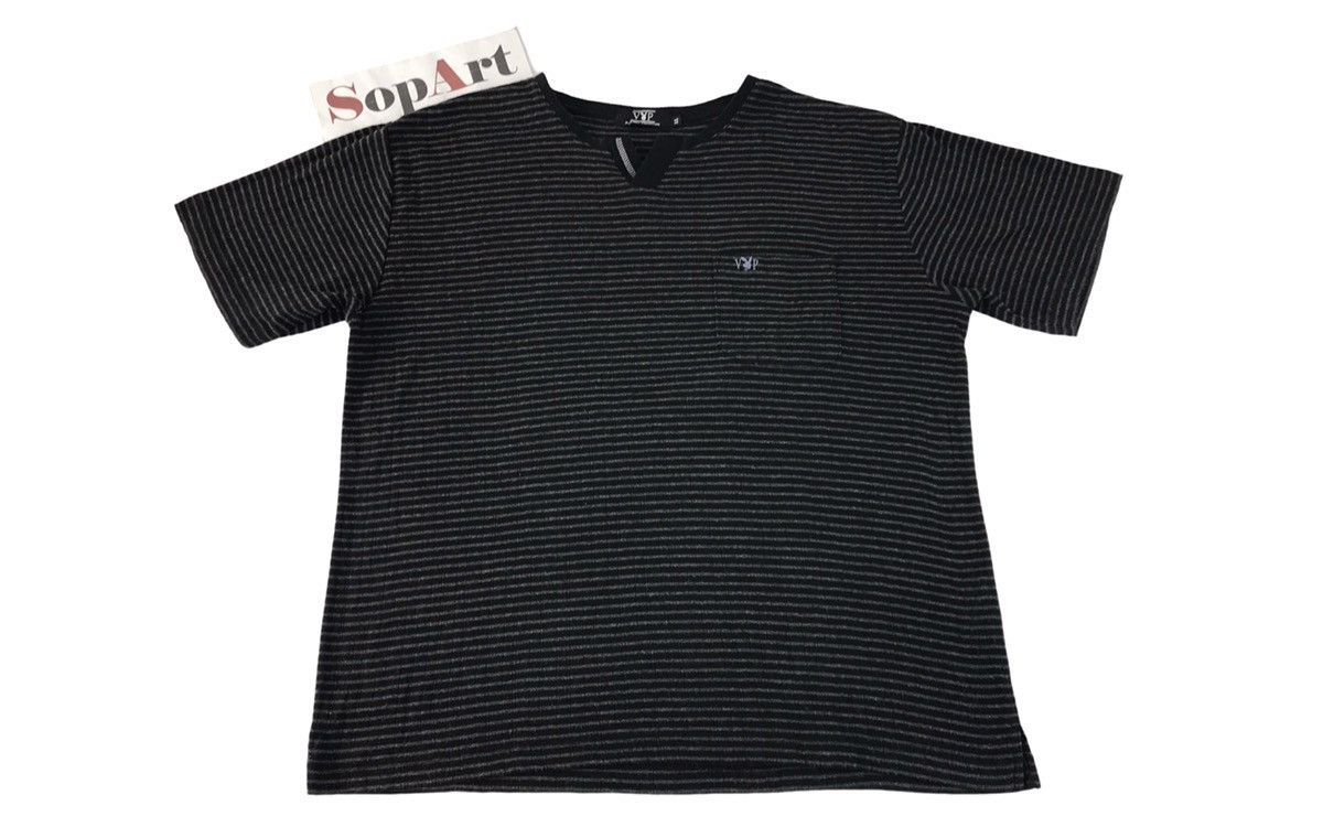 Playboy × Vintage Vtg Playboy Singgle Pocket Design Striped Tee Style Size US L / EU 52-54 / 3 - 1 Thumbnail