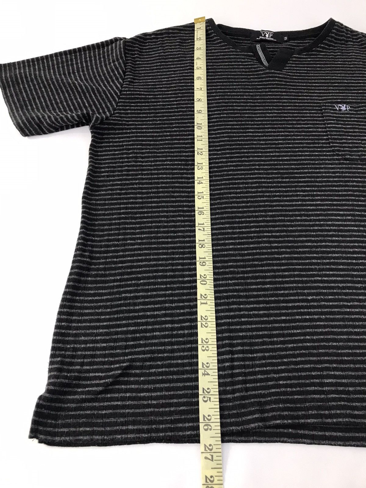 Playboy × Vintage Vtg Playboy Singgle Pocket Design Striped Tee Style Size US L / EU 52-54 / 3 - 9 Thumbnail