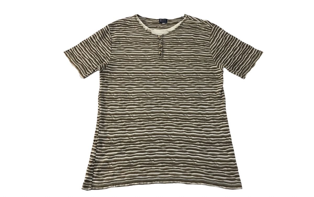 Takeo Kikuchi × Vintage Vintage Takeo Kikuchi Double Neck Design Striped Style Size US L / EU 52-54 / 3 - 1 Thumbnail