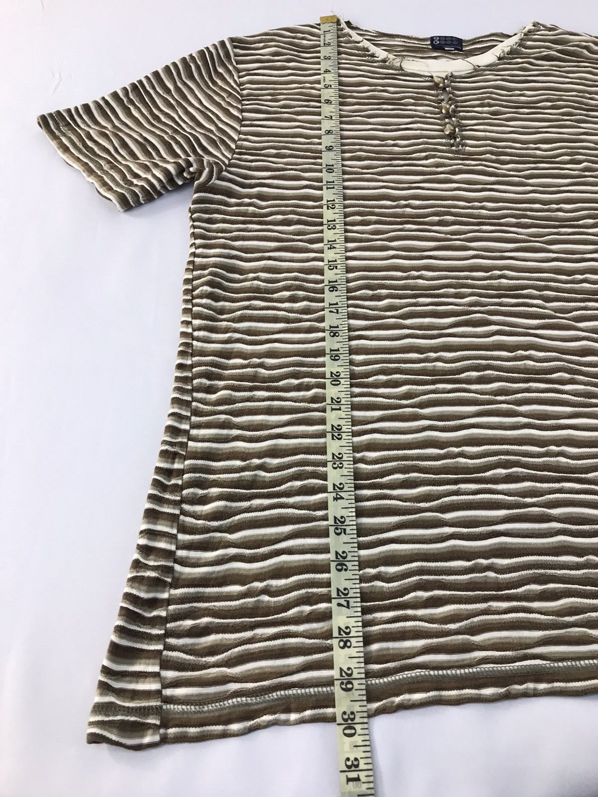 Takeo Kikuchi × Vintage Vintage Takeo Kikuchi Double Neck Design Striped Style Size US L / EU 52-54 / 3 - 9 Thumbnail