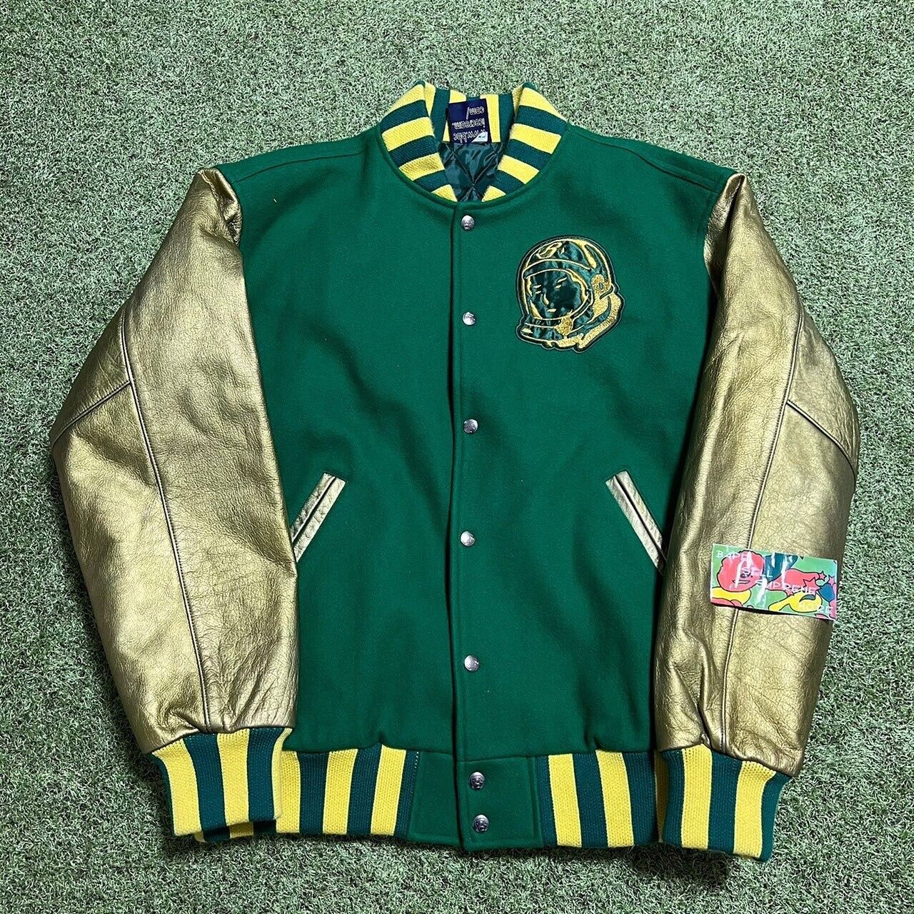 Pre-owned Billionaire Boys Club 2007years Versity Jacket Green /gold