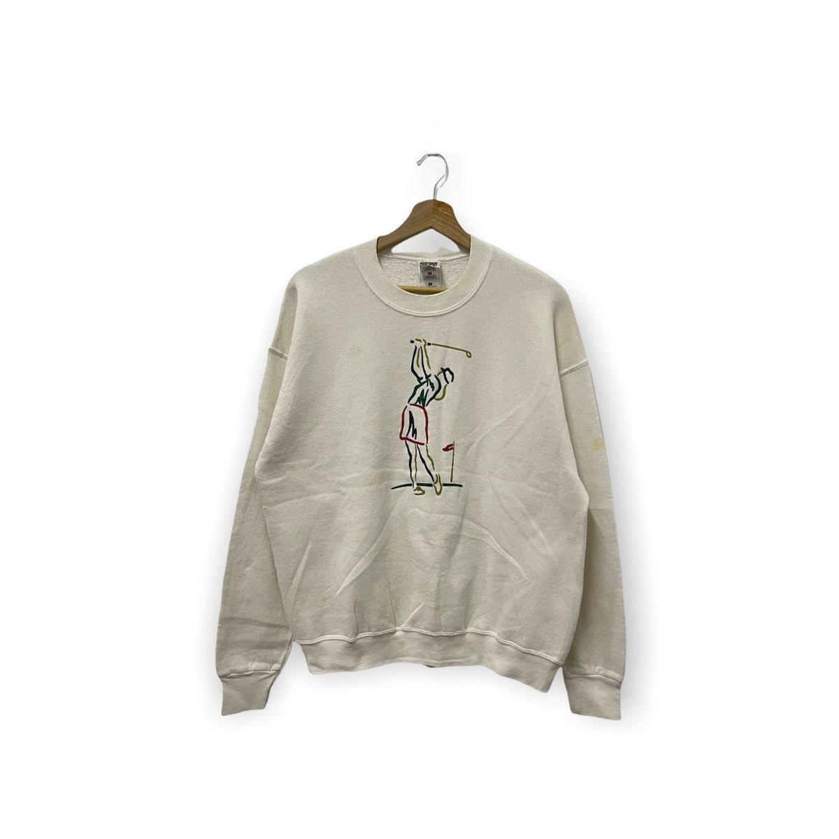 Fruit Of The Loom × Vintage Vintage Golfing Printed Graphic Art Sweatshirt Size US L / EU 52-54 / 3 - 1 Thumbnail