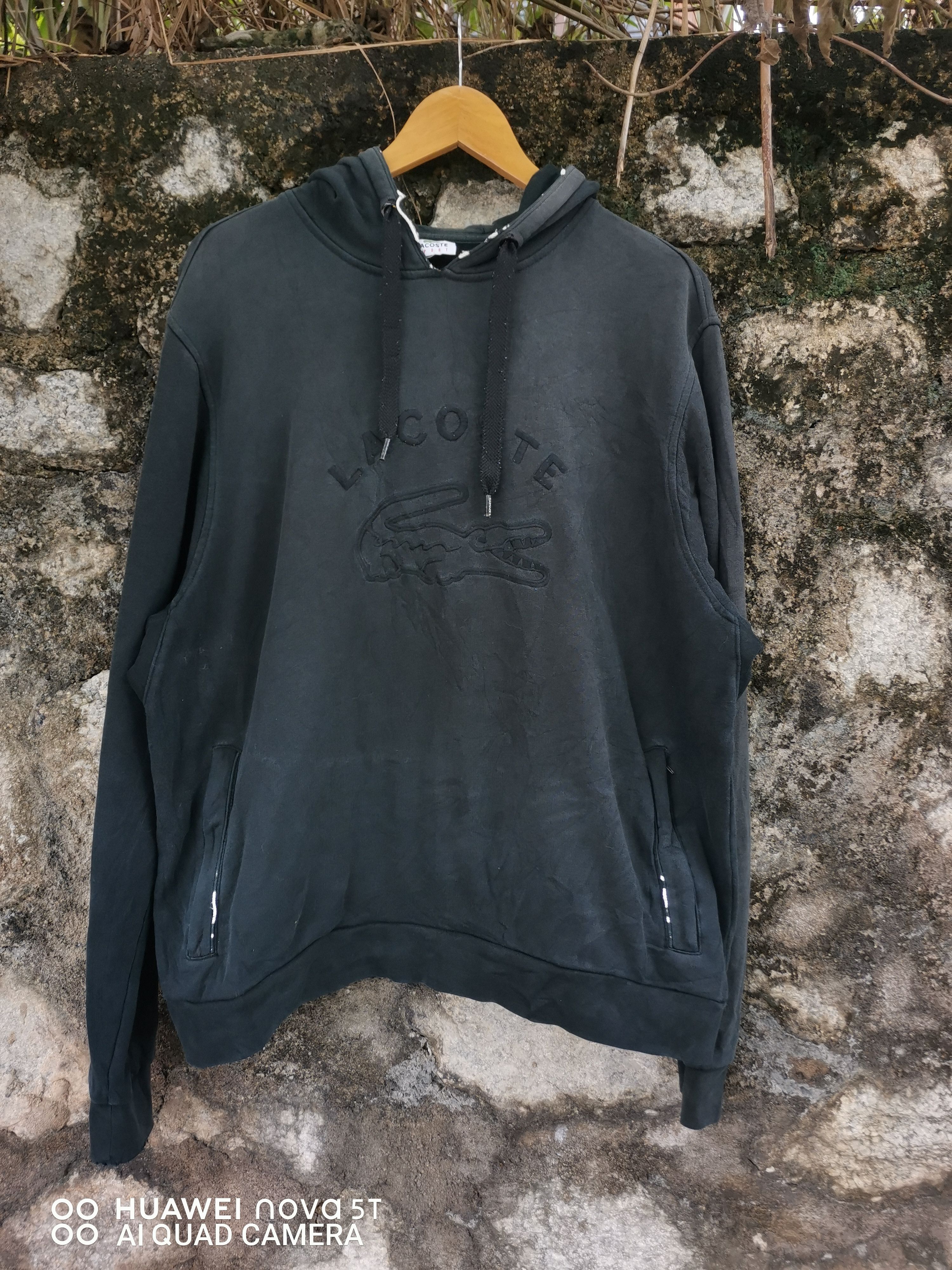 Lacoste Vintage Trashed Lacoste Hoodie Sun Faded Size US XL / EU 56 / 4 - 1 Thumbnail