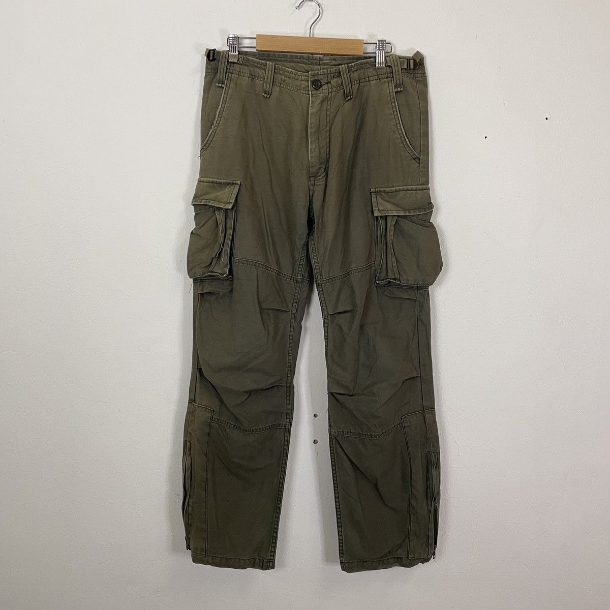 image of Designer VTG Jungle Storm Tactical Multipocket Utility Cargo Pants in Green, Men's (Size 32)