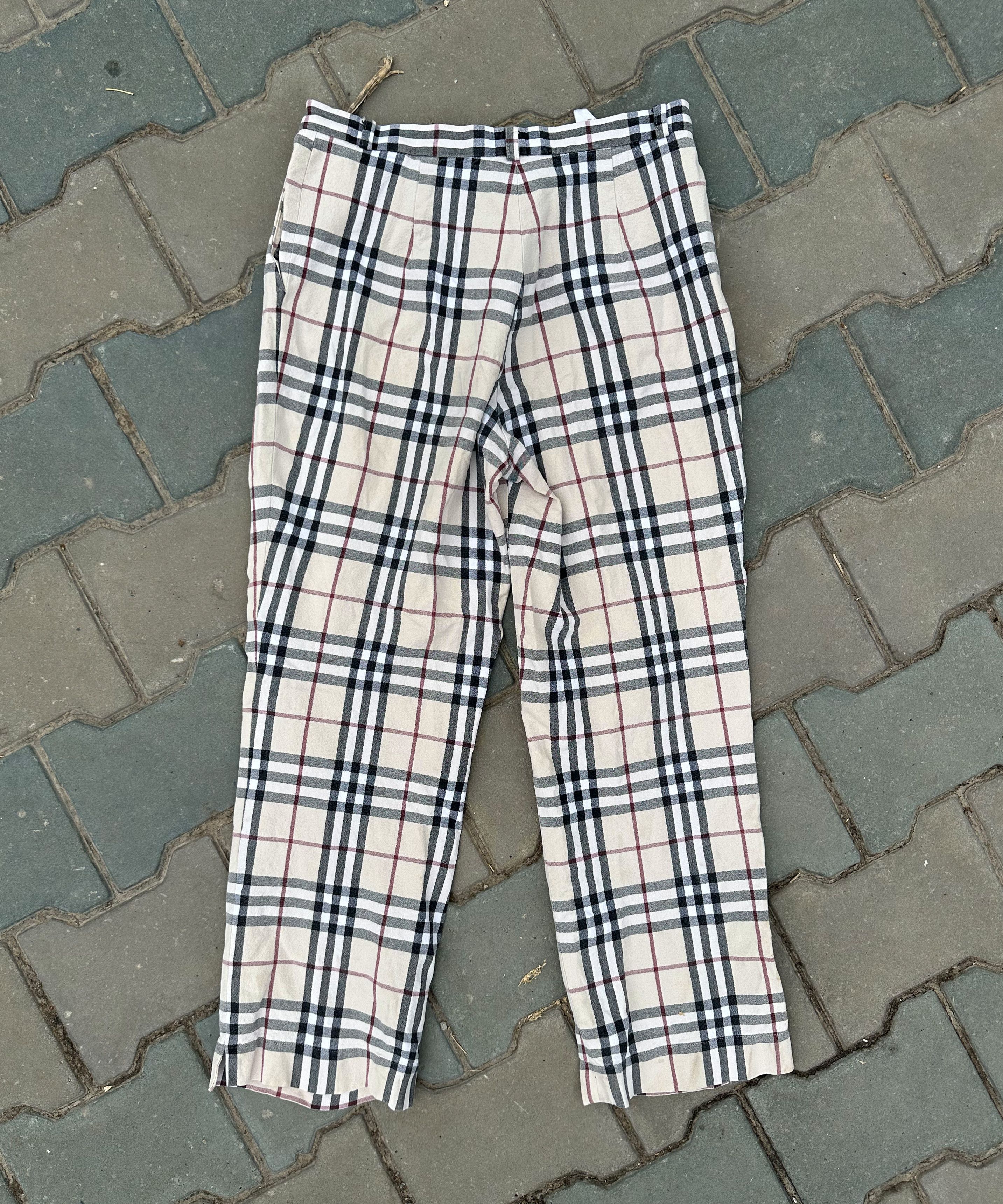 Burberry BURBERRY Cropped Pants Nova Check Trousers Beige White Size 30" / US 8 / IT 44 - 4 Thumbnail