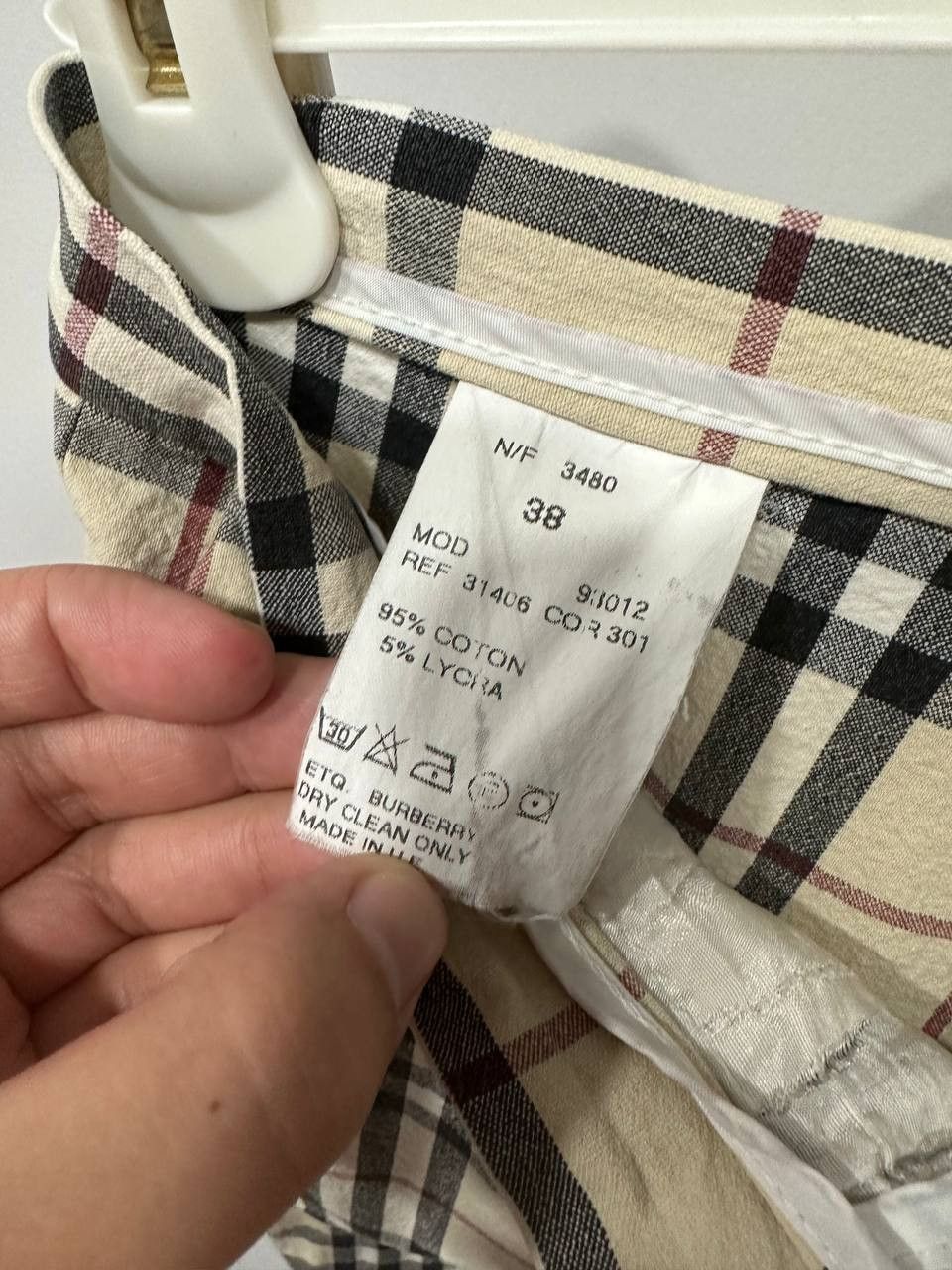 Burberry BURBERRY Cropped Pants Nova Check Trousers Beige White Size 30" / US 8 / IT 44 - 3 Thumbnail