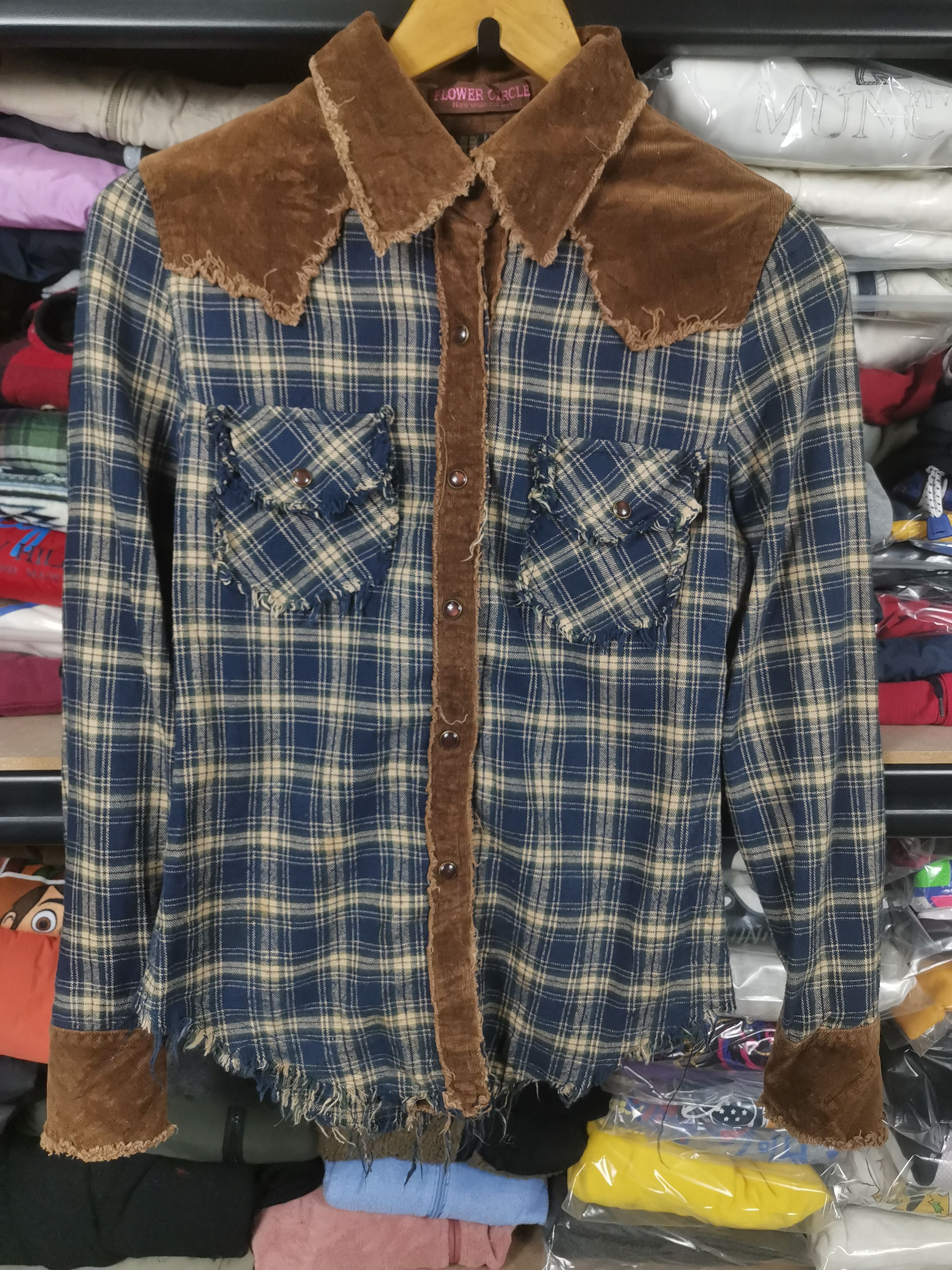 Japanese Brand Cootie Productions Brown Moleskin Western Shirt