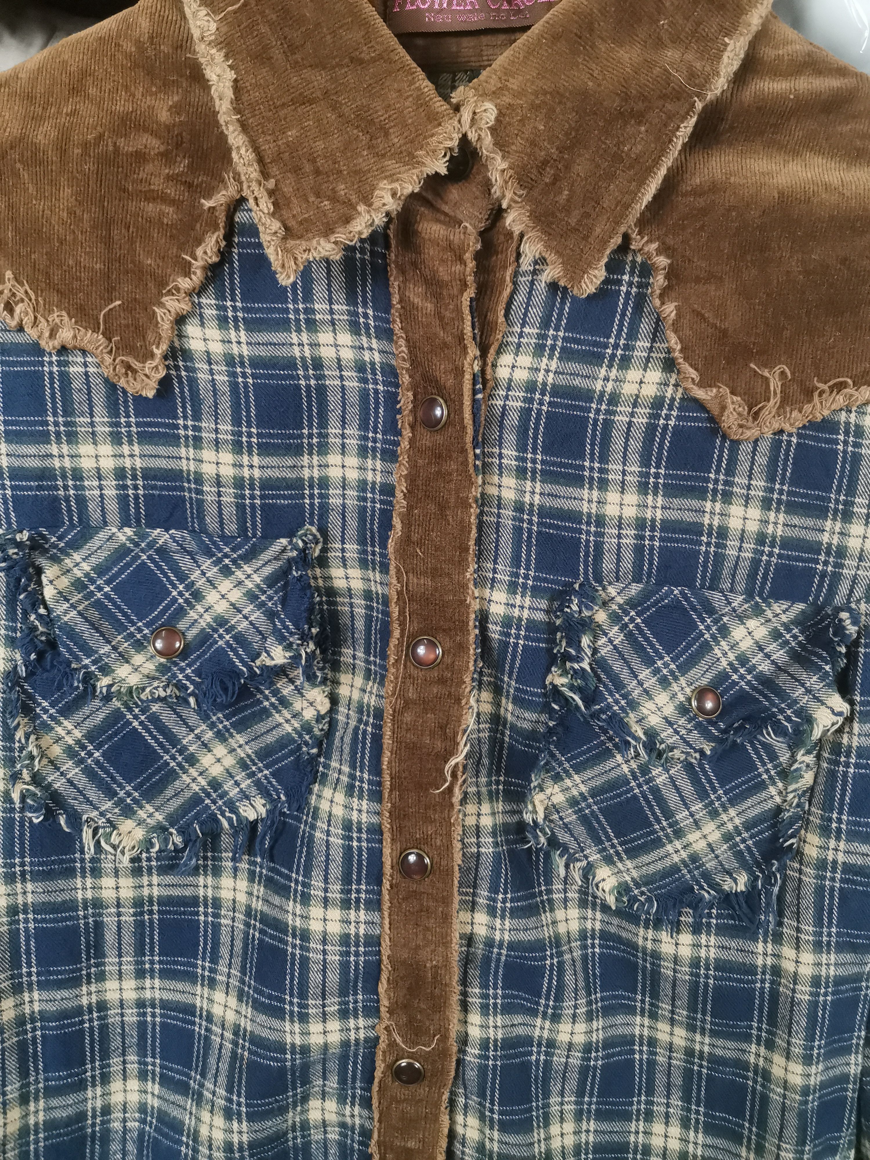 Japanese Brand Vintage Flower Circle Western Flannel Shirt Size US XXS / EU 40 - 2 Thumbnail