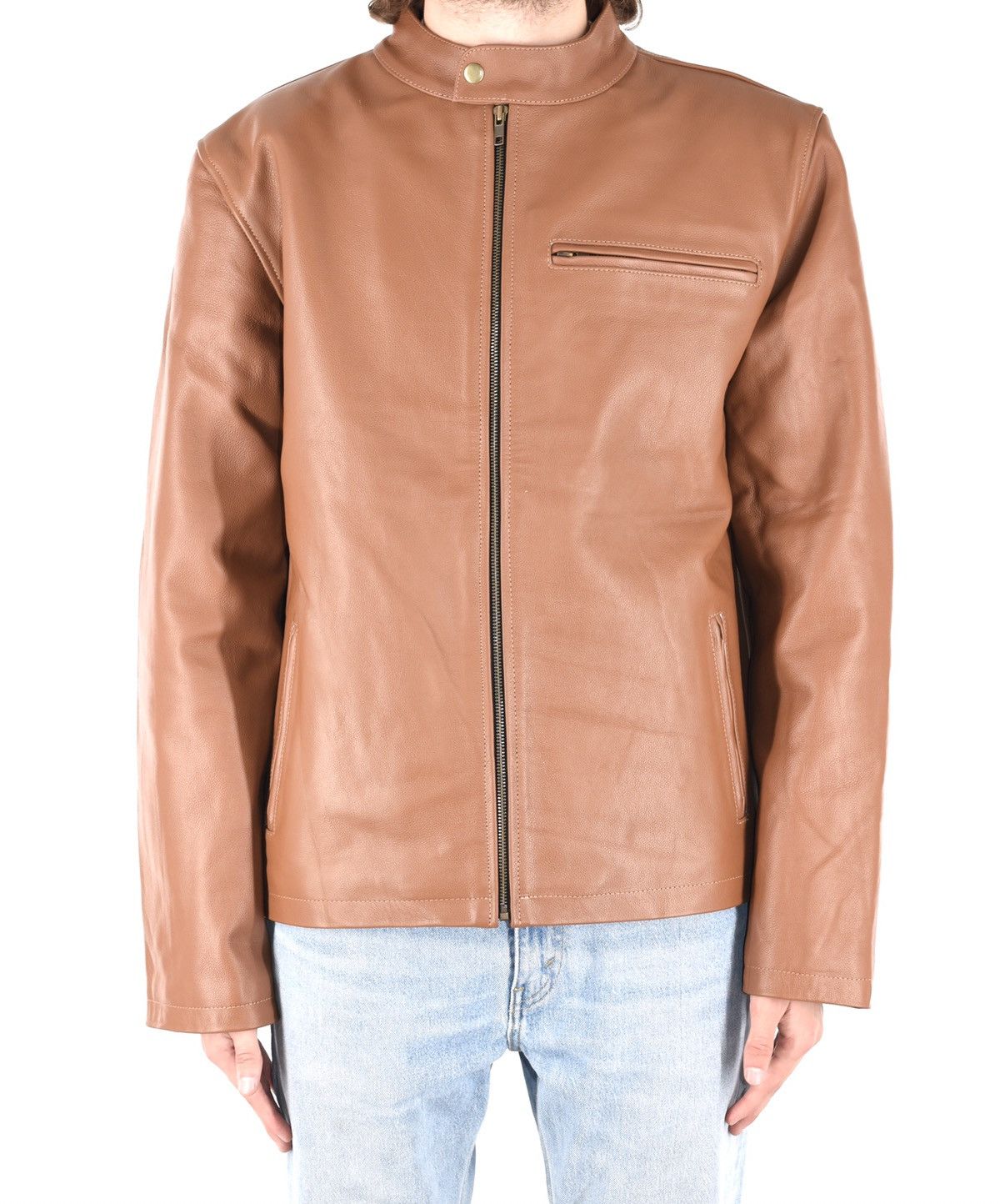 Genuine Leather Cafe Racer Leather Jacket Mocha Size US S / EU 44-46 / 1 - 2 Thumbnail