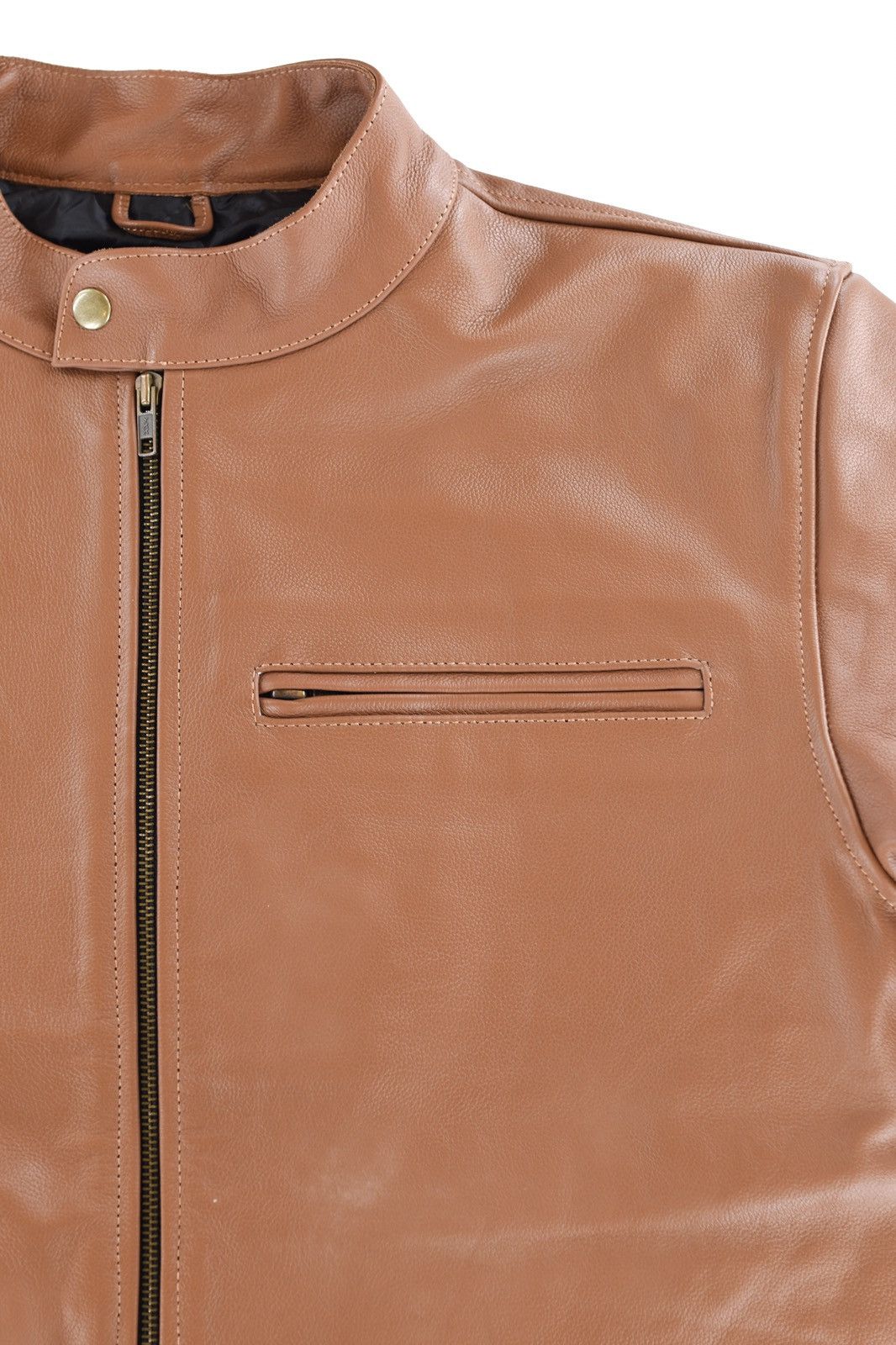 Genuine Leather Cafe Racer Leather Jacket Mocha Size US S / EU 44-46 / 1 - 7 Thumbnail