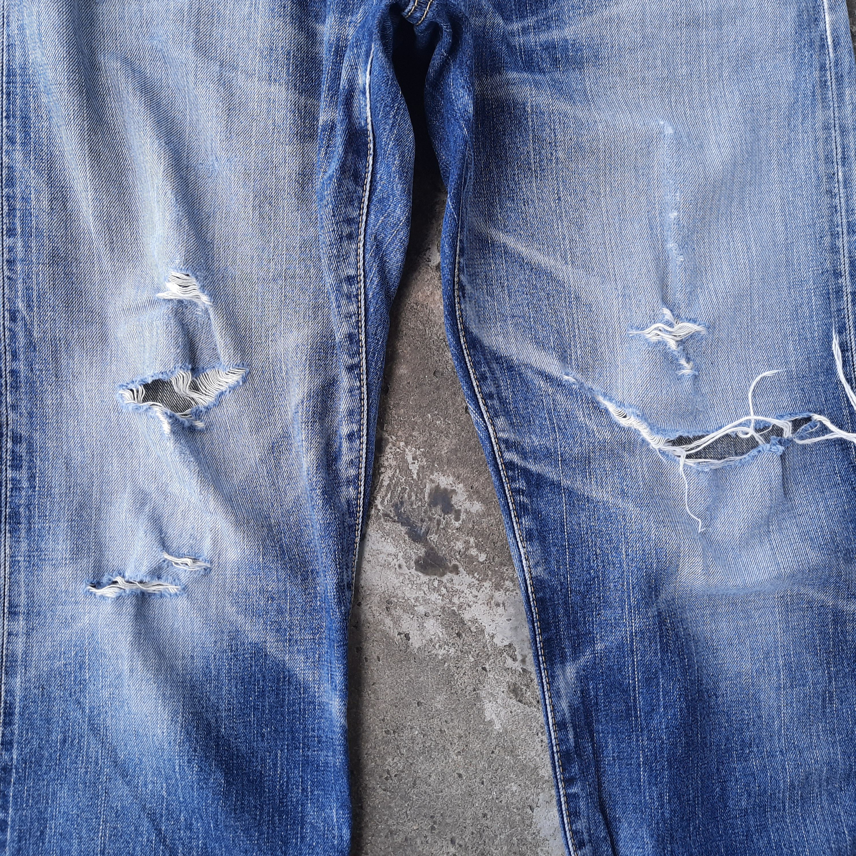 Edwin × Japanese Brand Edwin 505z Selvedge Buckle Distressed Denim Size US 33 - 6 Thumbnail