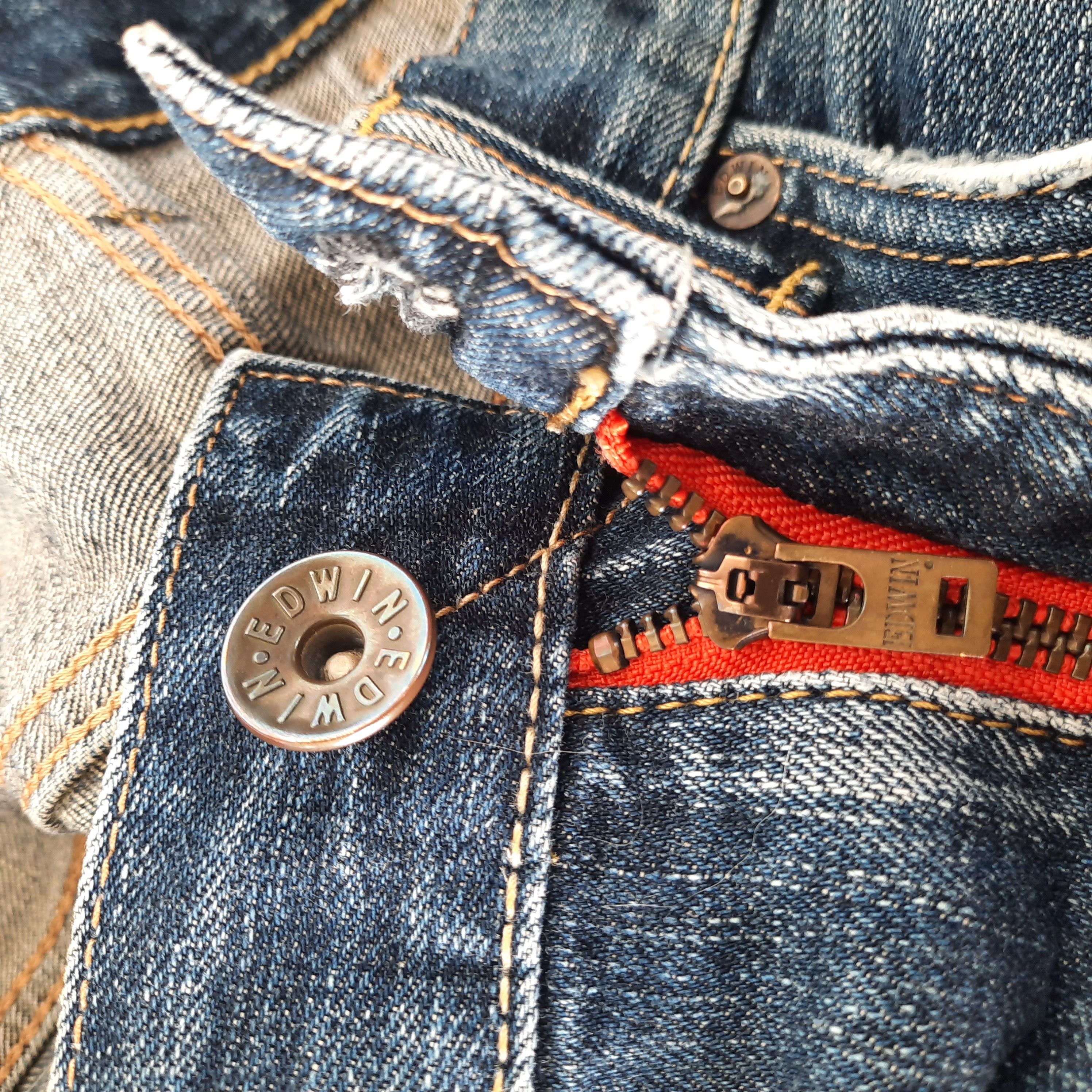 Edwin × Japanese Brand Edwin 505z Selvedge Buckle Distressed Denim Size US 33 - 8 Thumbnail