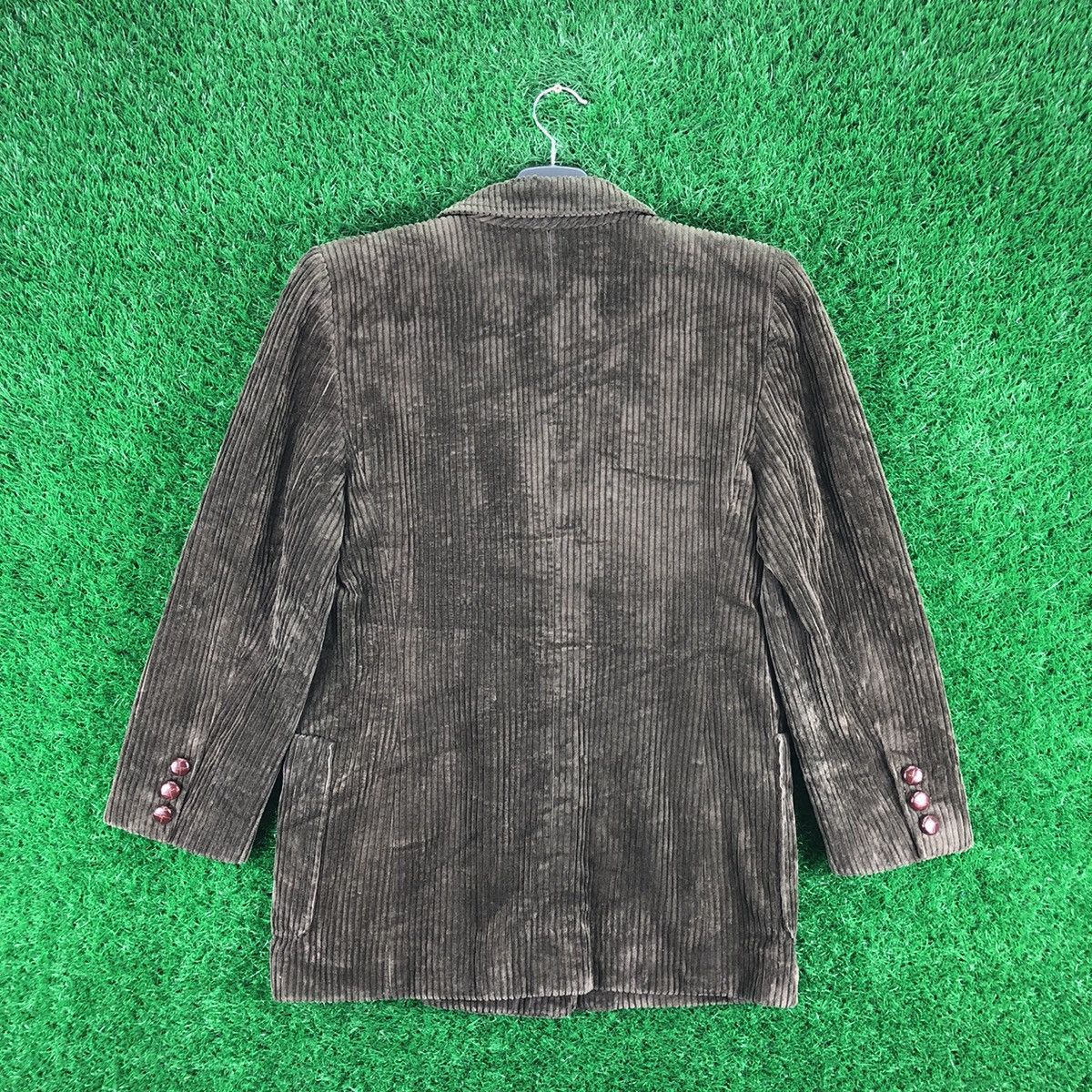 Japanese Brand Vintage Coduroy Pea Coat Double Breasted by Bell Milan Size US S / EU 44-46 / 1 - 4 Thumbnail