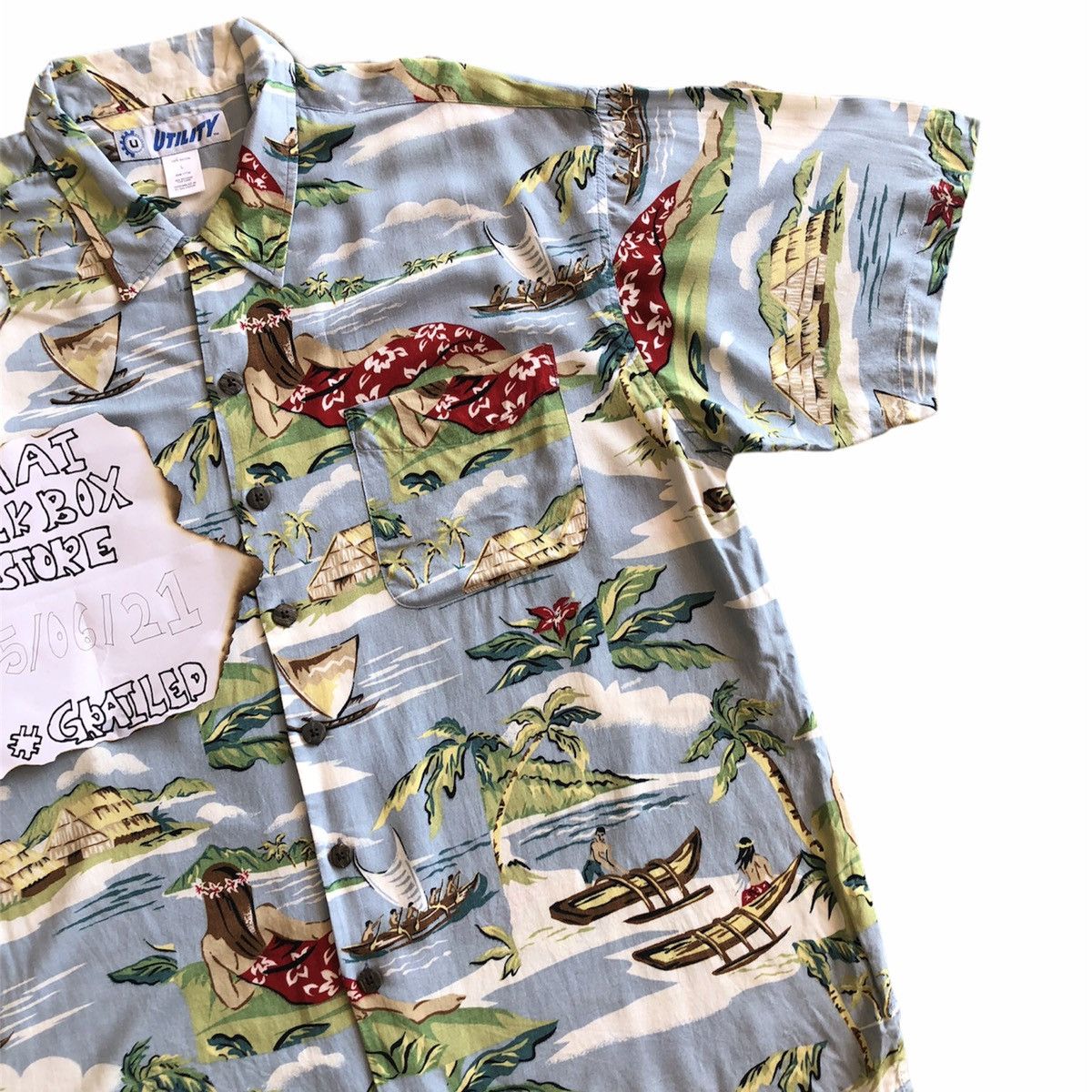 Batik Bay Vintage 80's Hawaiian Rayon Fabric Shirts by Utility Size US XXL / EU 58 / 5 - 2 Thumbnail