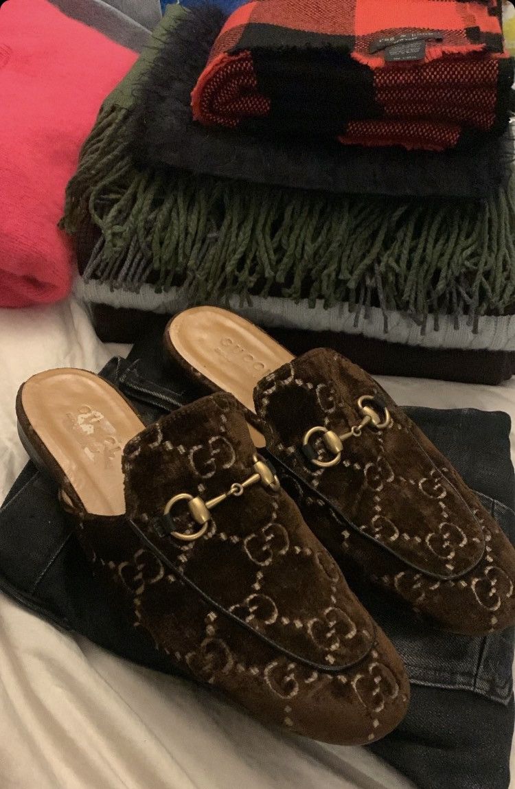 Gucci Velvet Chocolate GG slippers Size US 9.5 / EU 42-43 - 2 Thumbnail