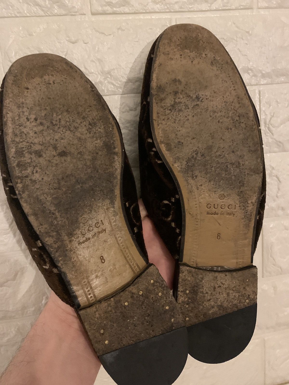 Gucci Velvet Chocolate GG slippers Size US 9.5 / EU 42-43 - 7 Thumbnail
