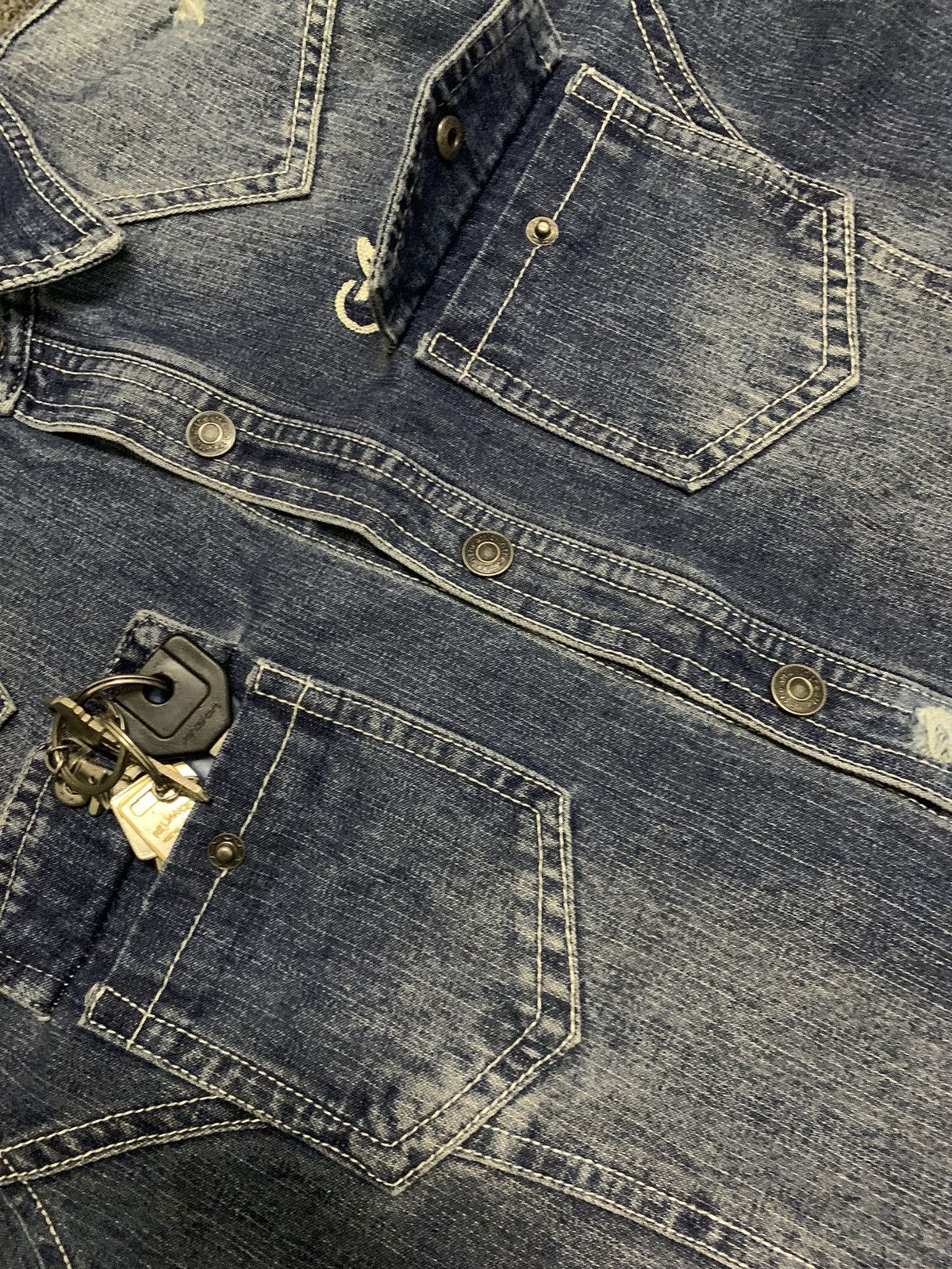 In The Attic In The Attic Button Up Distressed Punk Style Denim Shirt Size US S / EU 44-46 / 1 - 8 Thumbnail