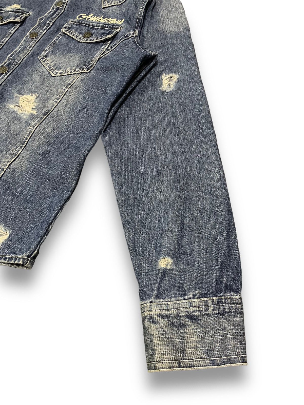 In The Attic In The Attic Button Up Distressed Punk Style Denim Shirt Size US S / EU 44-46 / 1 - 13 Thumbnail