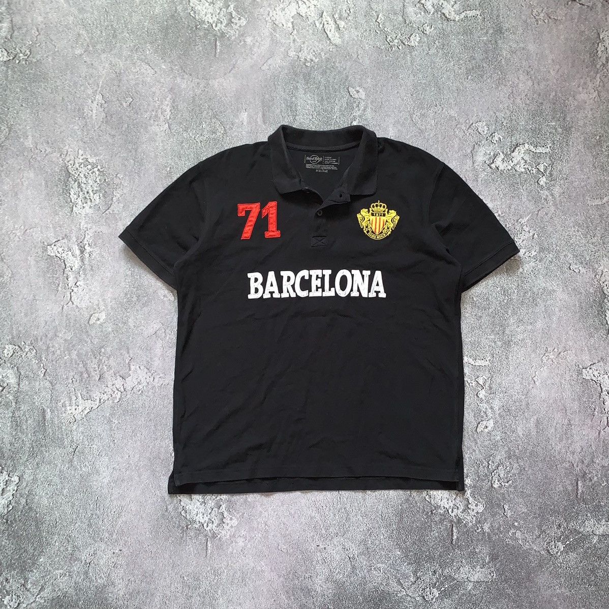 Hard Rock Cafe × Vintage Hard Rock Cafe XL button up polo tee T-shirt Barcelona rugby Size US XL / EU 56 / 4 - 2 Thumbnail