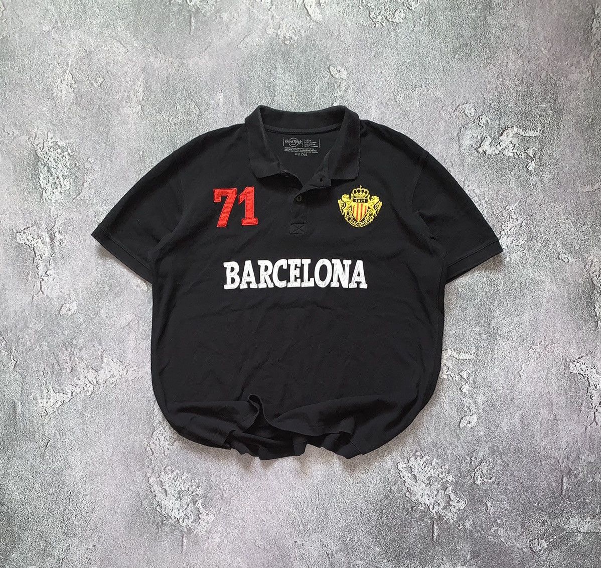 Hard Rock Cafe × Vintage Hard Rock Cafe XL button up polo tee T-shirt Barcelona rugby Size US XL / EU 56 / 4 - 1 Thumbnail