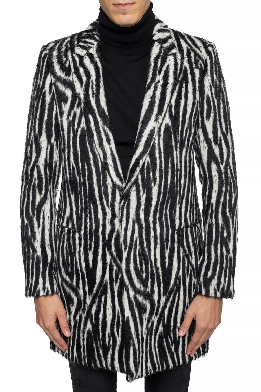 Saint laurent zebra on sale coat