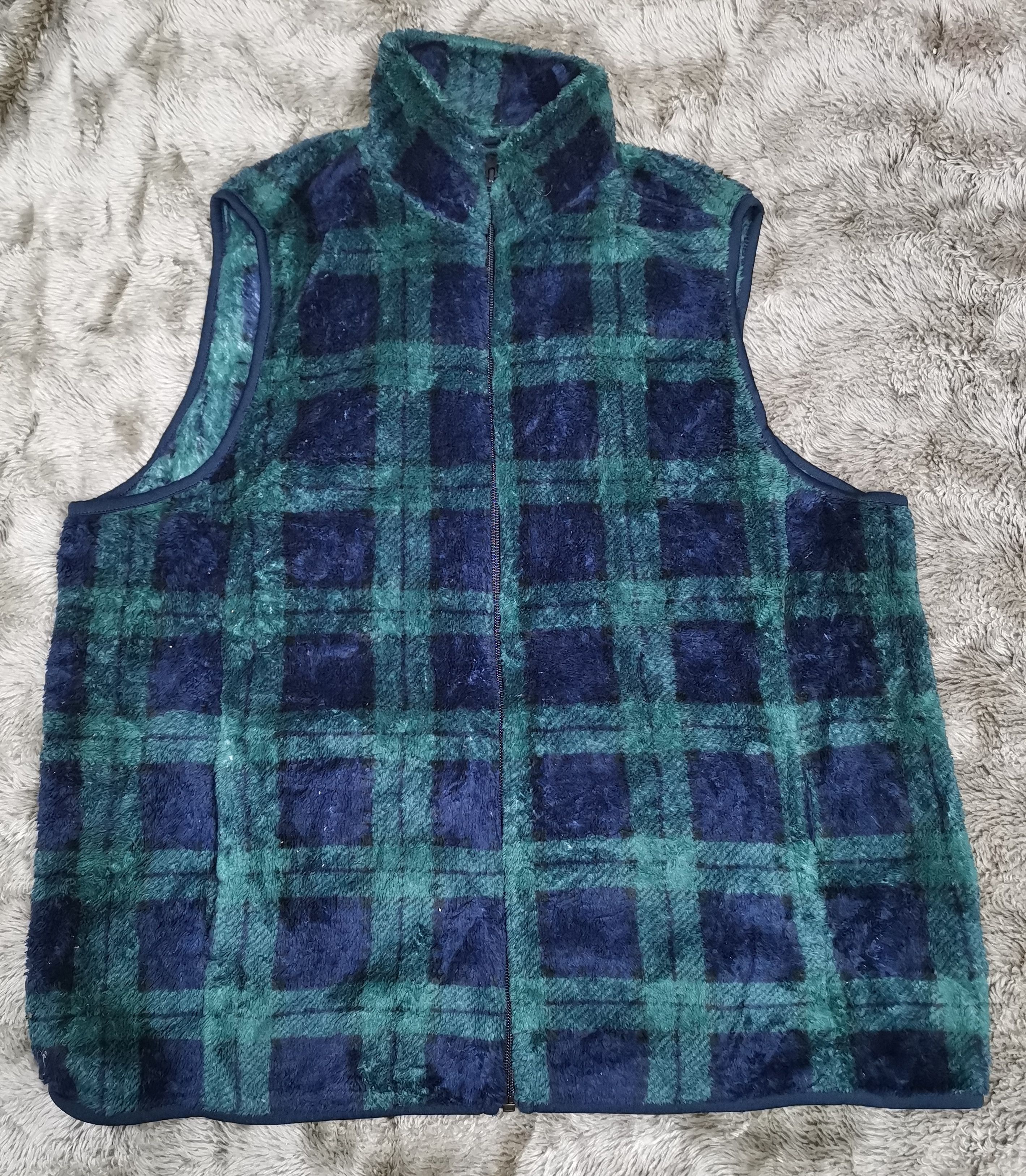 Vintage Vintage Japanese Brand Closshi Checkered Fleece Vest | Grailed