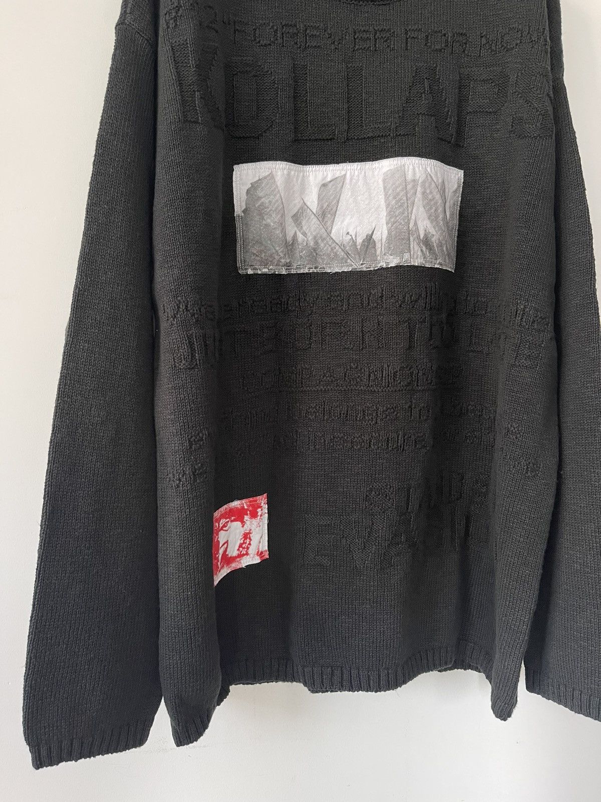 Raf Simons Peter De Potter Edition 'Kollaps' Patches Sweater Size US S / EU 44-46 / 1 - 3 Thumbnail