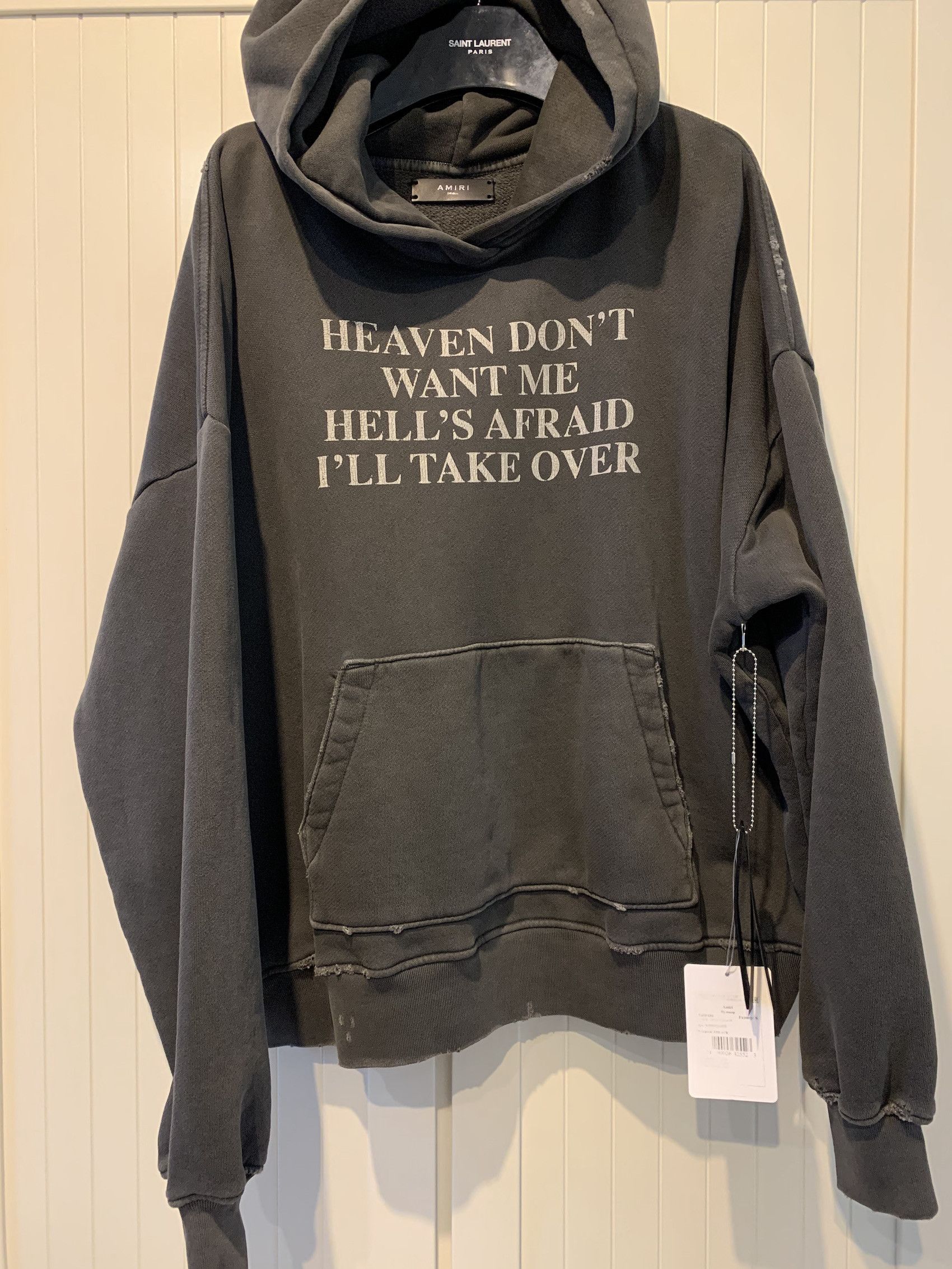 Amiri FW'19 Hoodie Distressed Heaven and Hell | Grailed