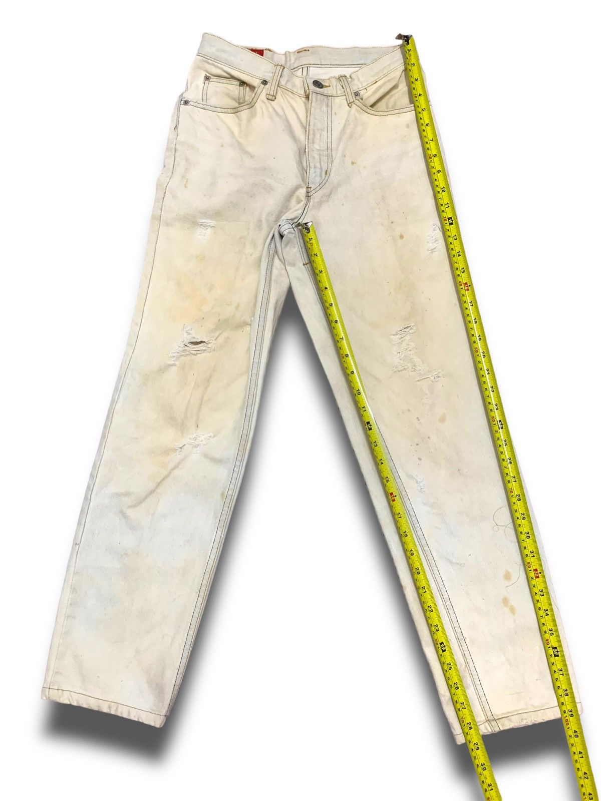 Edwin Vintage Edwin 80s Distressed White Denim Size US 28 / EU 44 - 13 Thumbnail
