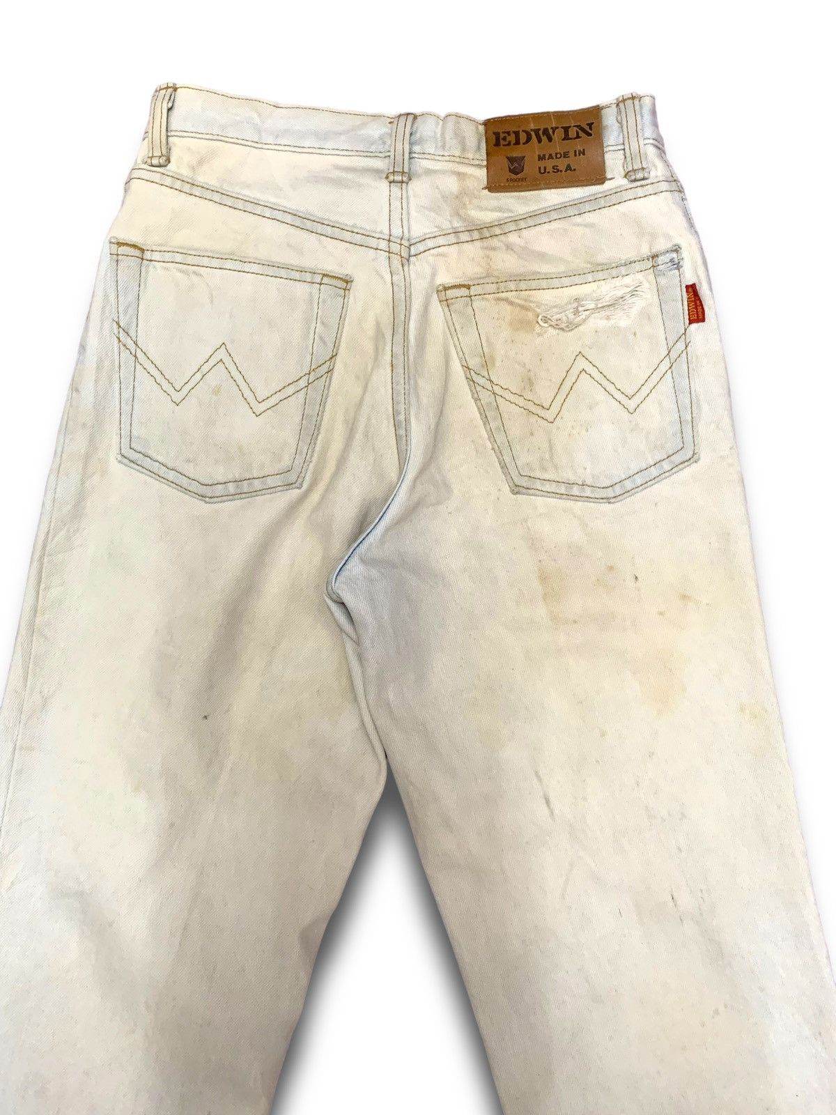Edwin Vintage Edwin 80s Distressed White Denim Size US 28 / EU 44 - 6 Thumbnail