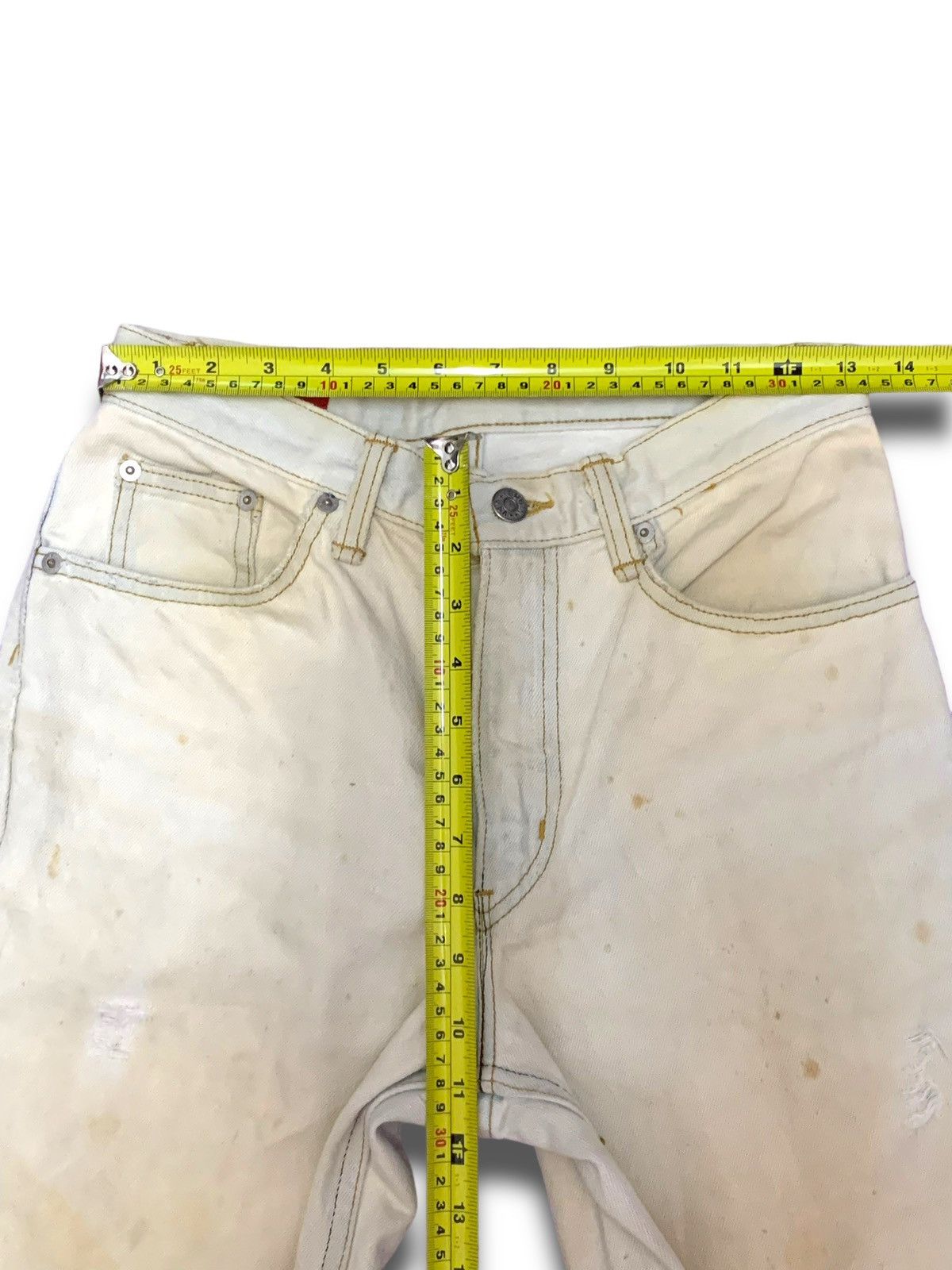 Edwin Vintage Edwin 80s Distressed White Denim Size US 28 / EU 44 - 14 Thumbnail