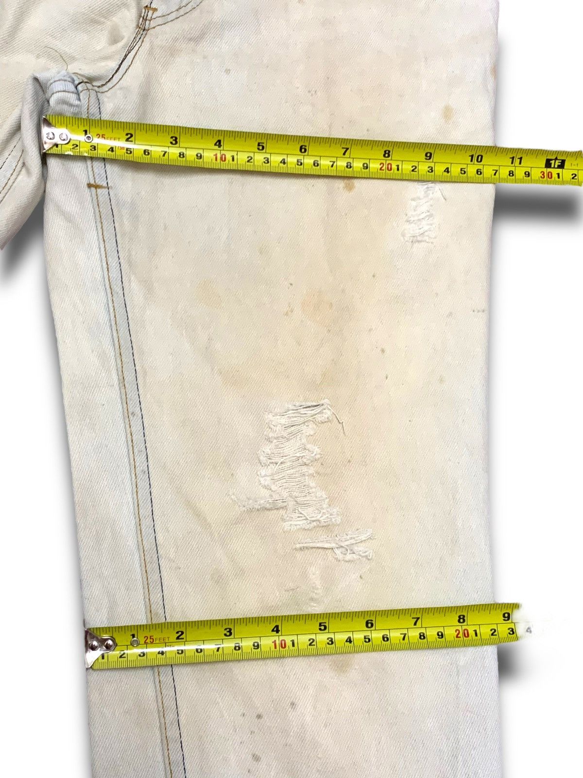 Edwin Vintage Edwin 80s Distressed White Denim Size US 28 / EU 44 - 15 Thumbnail