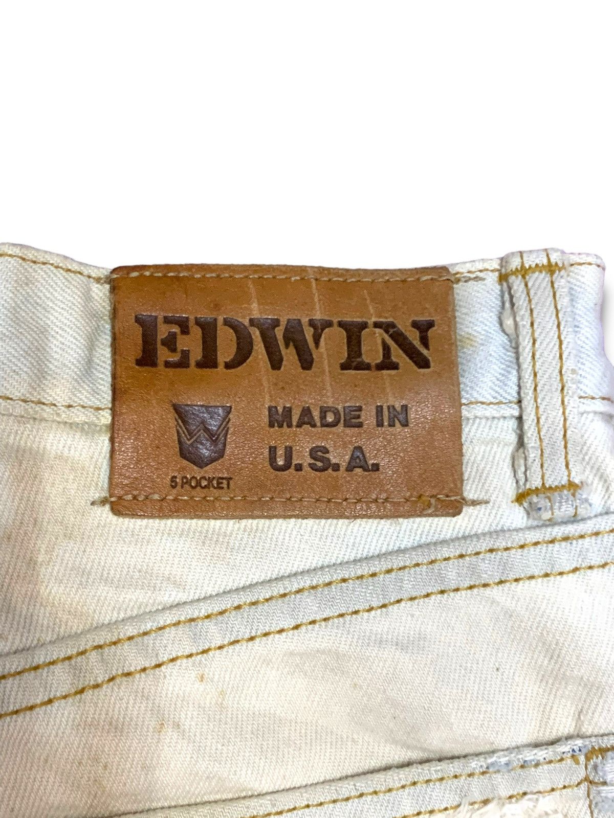 Edwin Vintage Edwin 80s Distressed White Denim Size US 28 / EU 44 - 8 Thumbnail