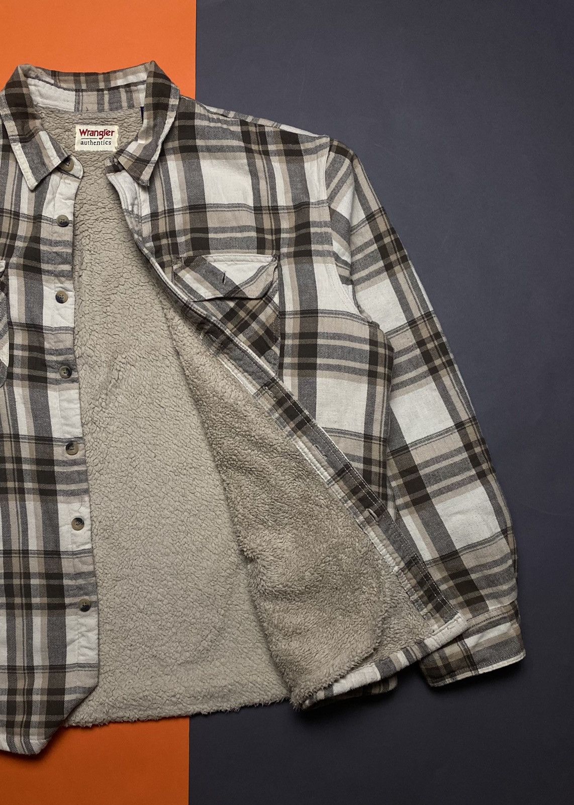 Vintage Vintage Wrangler Brown Flannel Sherpa XL Size US XL / EU 56 / 4 - 1 Thumbnail