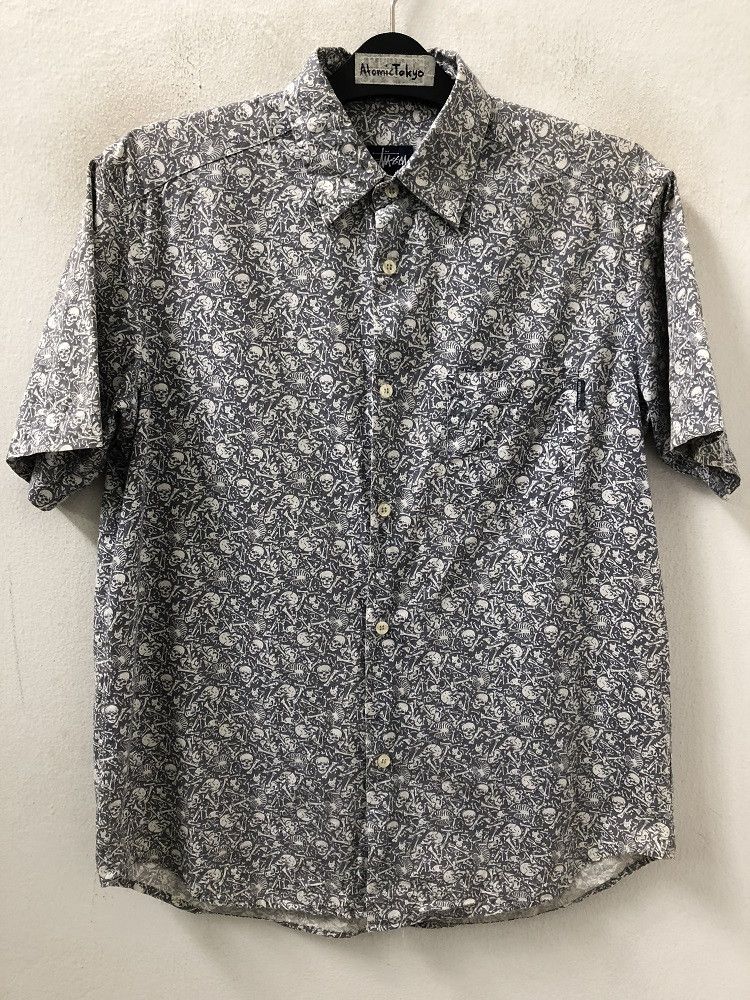 Stussy 👉🔥 Stussy Made in Usa All Printed Skeletons Button Shirt Size US M / EU 48-50 / 2 - 2 Thumbnail