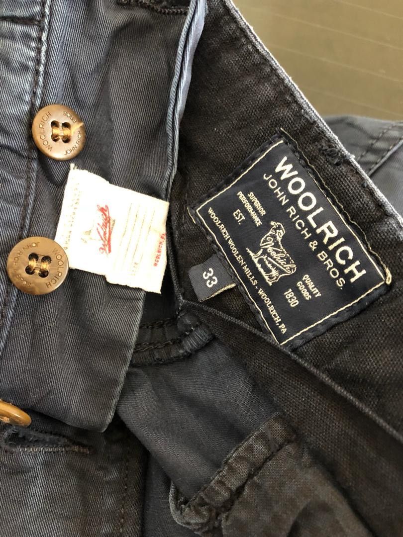Woolrich Woolen Mills Navy Blue Rips Distressed Cargo Trouser Pant Size US 33 - 15 Thumbnail