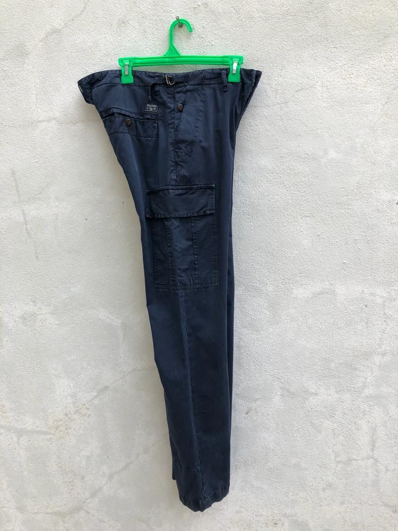 Woolrich Woolen Mills Navy Blue Rips Distressed Cargo Trouser Pant Size US 33 - 13 Thumbnail