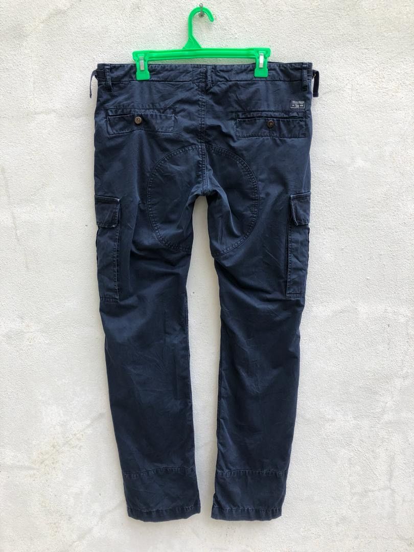 Woolrich Woolen Mills Navy Blue Rips Distressed Cargo Trouser Pant Size US 33 - 9 Thumbnail