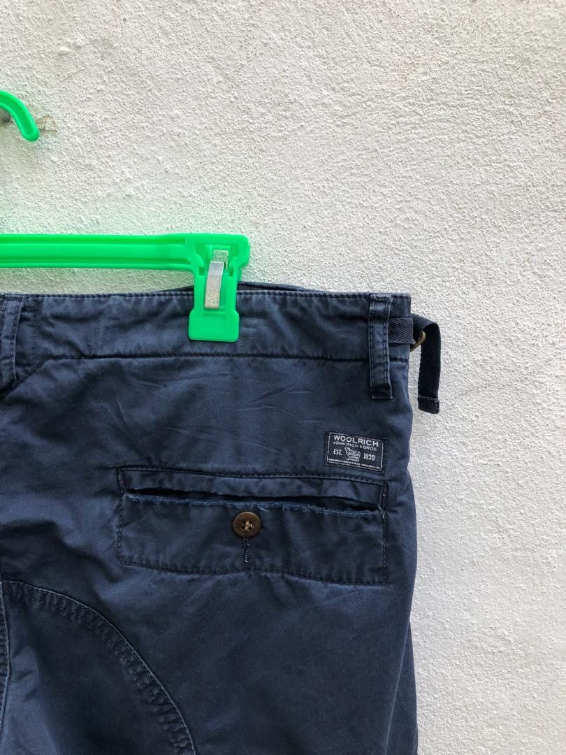 Woolrich Woolen Mills Navy Blue Rips Distressed Cargo Trouser Pant Size US 33 - 12 Thumbnail